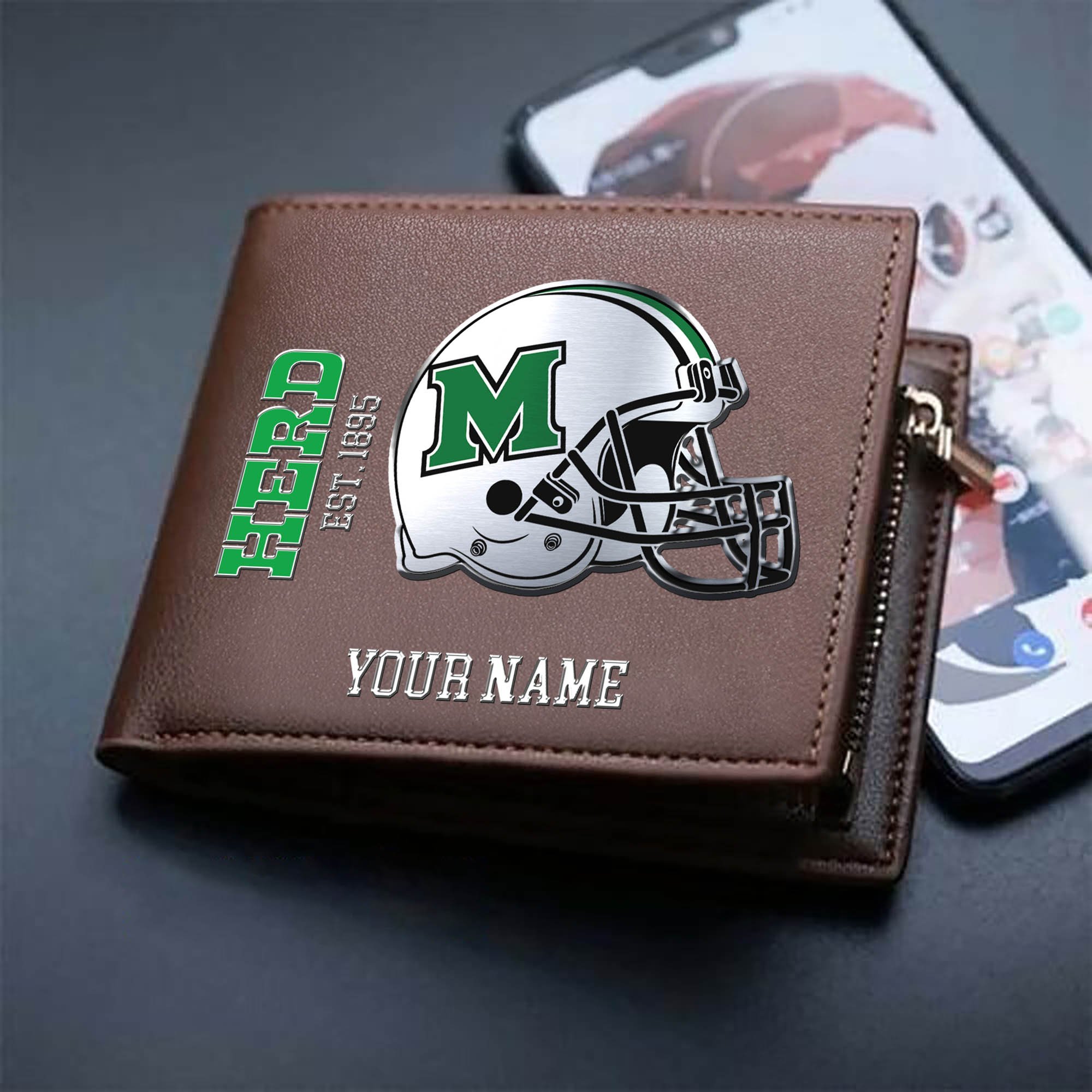 Alternative view of Marshall Thundering Herd Team Men Wallet 2024 Version Personalized Your Name, Men Wallet For Football Lovers, Fan Gifts ETHY-54890
