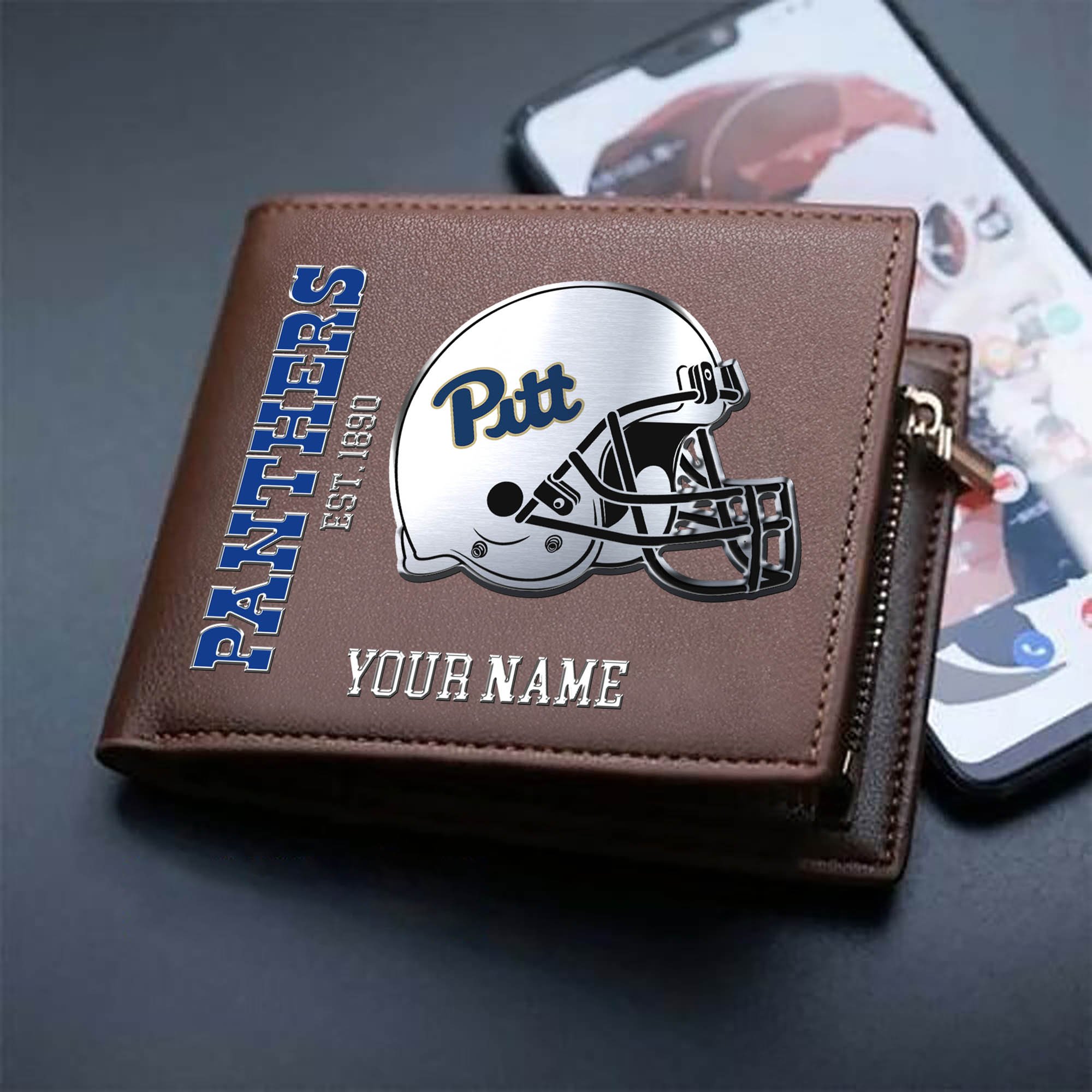 Alternative view of Pittsburgh Panthers Team Men Wallet 2024 Version Personalized Your Name, Men Wallet For Football Lovers, Fan Gifts ETHY-54890