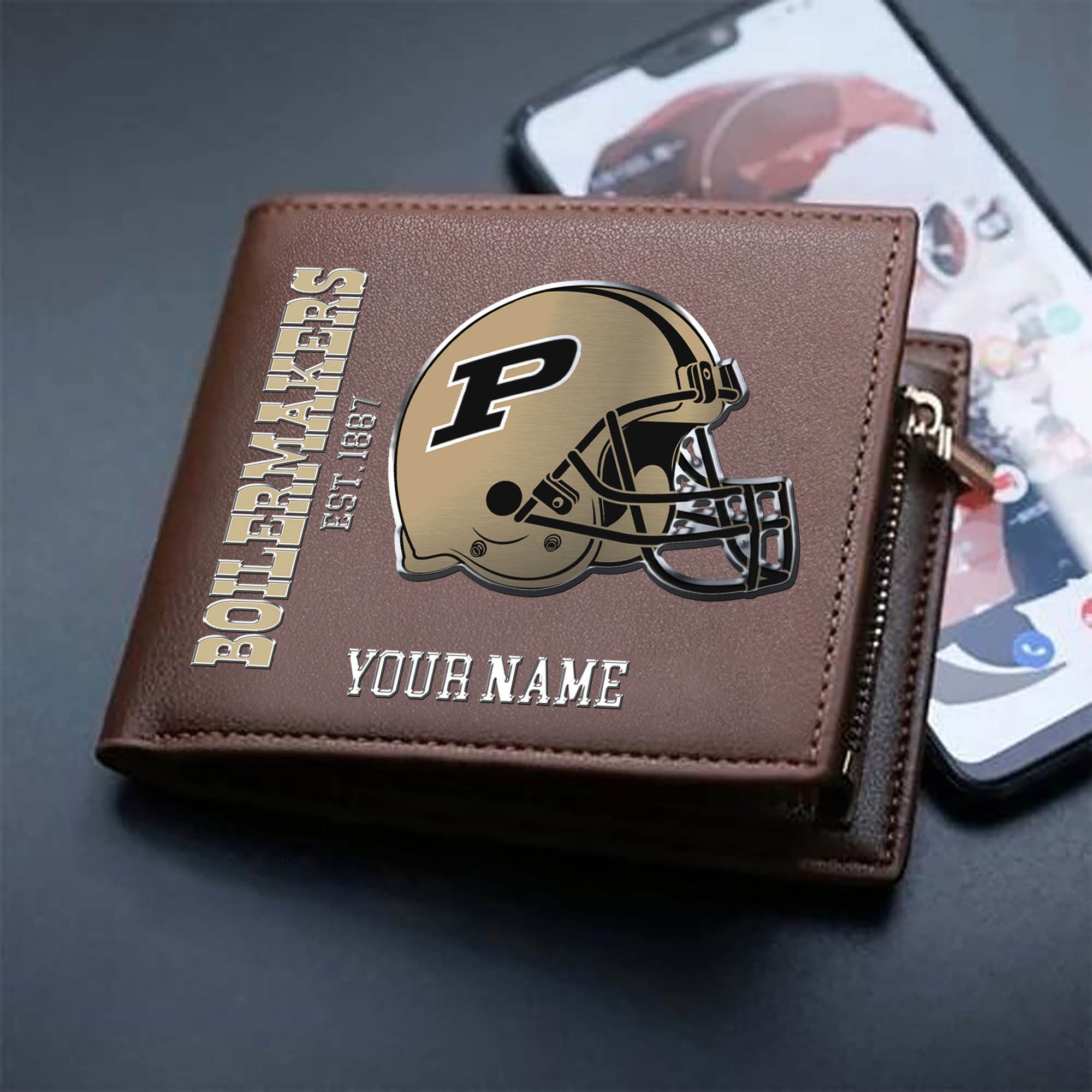 Alternative view of Purdue Boilermakers Team Men Wallet 2024 Version Personalized Your Name, Men Wallet For Football Lovers, Fan Gifts ETHY-54890