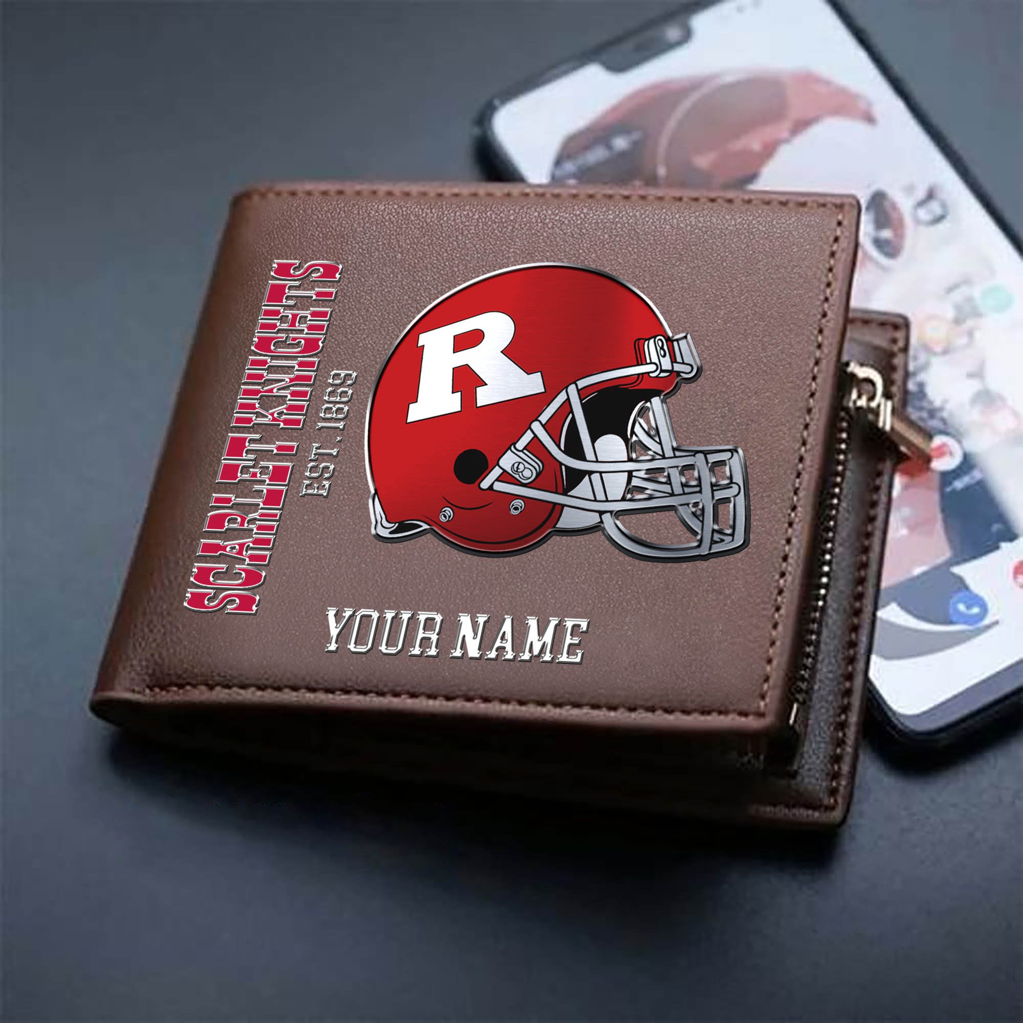 Alternative view of Rutgers Scarlet Knights Team Men Wallet 2024 Version Personalized Your Name, Men Wallet For Football Lovers, Fan Gifts ETHY-54890