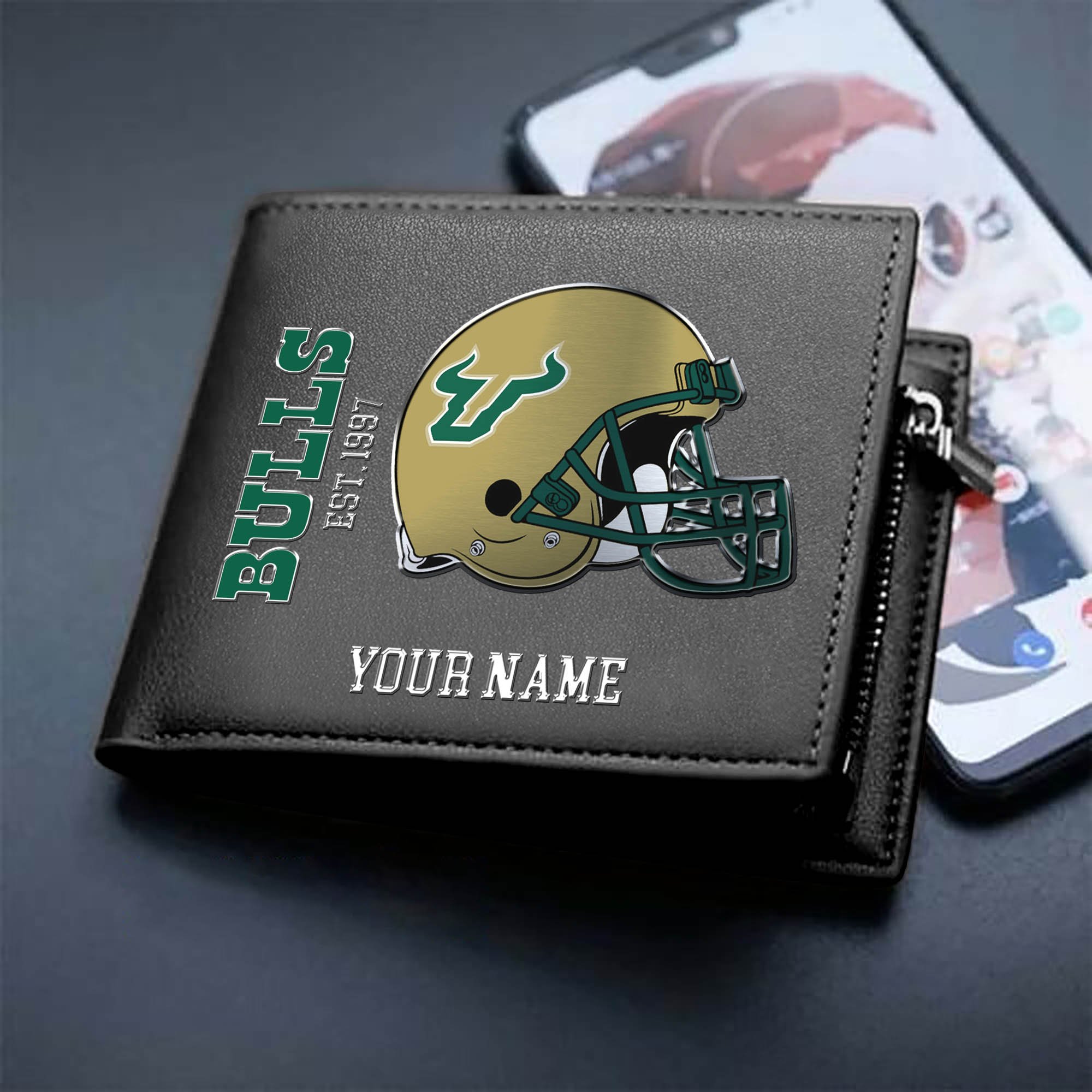 South Florida Bulls Team Men Wallet 2024 Version Personalized Your Name, Men Wallet For Football Lovers, Fan Gifts ETHY-54890