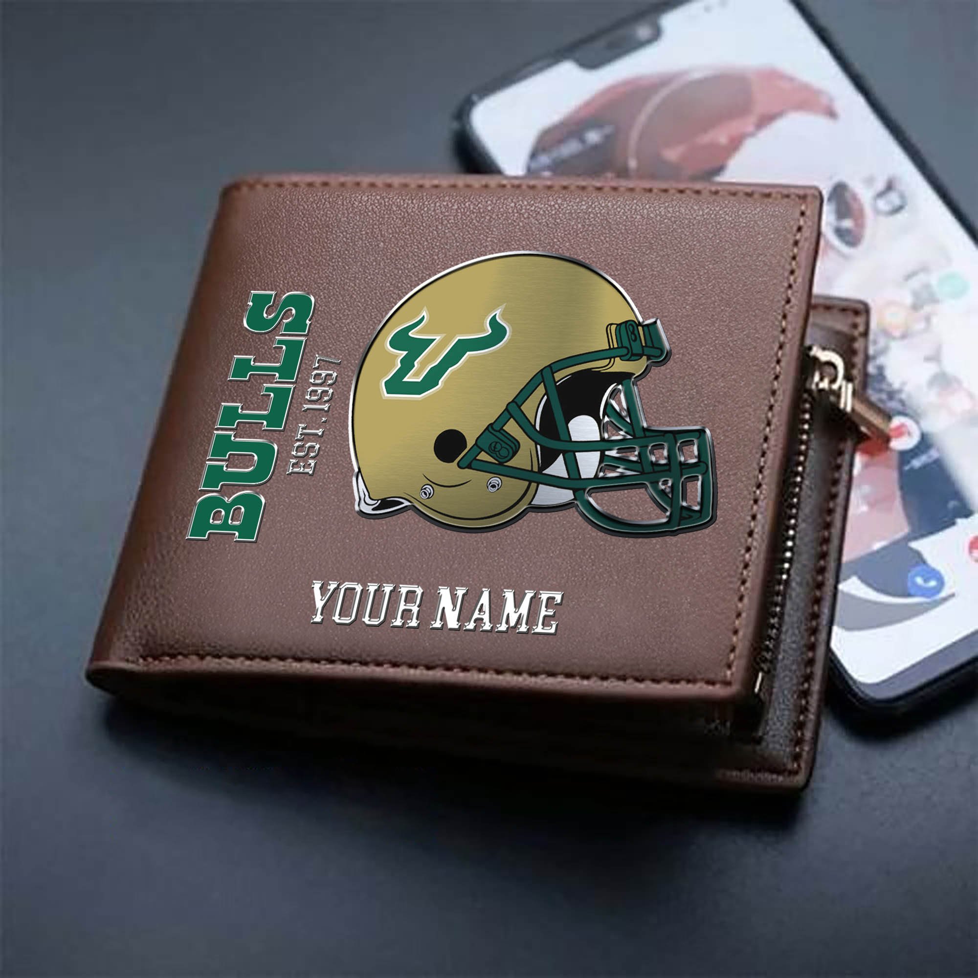Alternative view of South Florida Bulls Team Men Wallet 2024 Version Personalized Your Name, Men Wallet For Football Lovers, Fan Gifts ETHY-54890