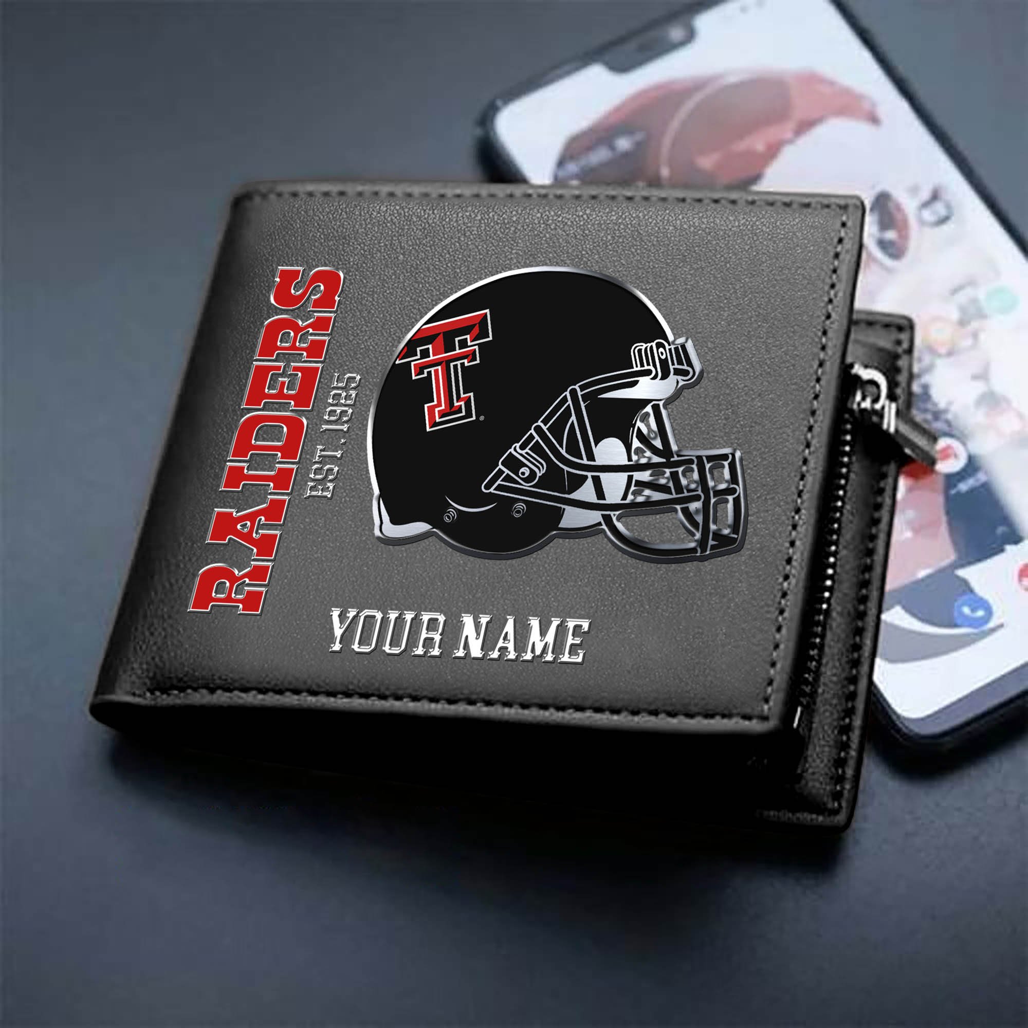 Texas Tech Red Raiders Team Men Wallet 2024 Version Personalized Your Name, Men Wallet For Football Lovers, Fan Gifts ETHY-54890