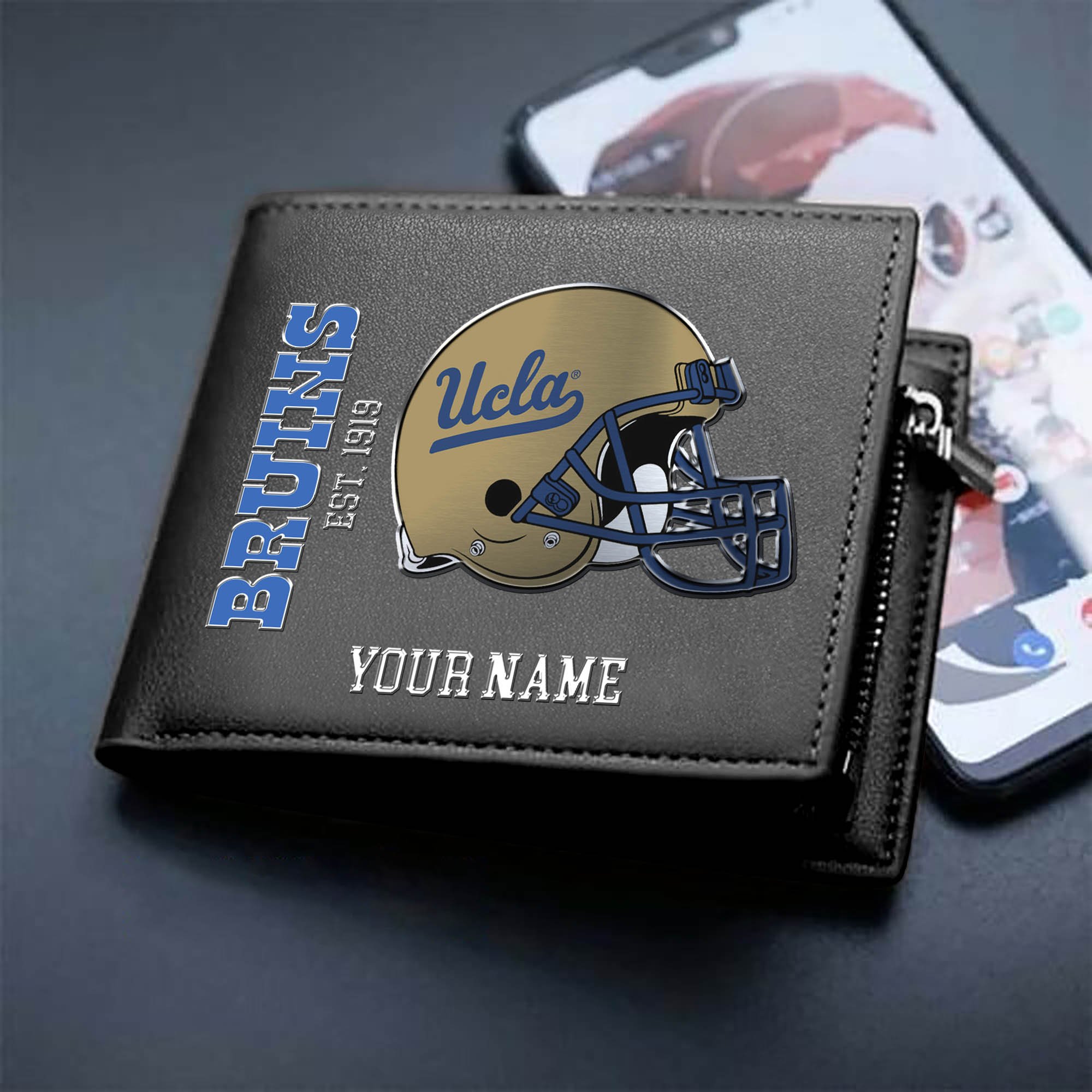 UCLA Bruins Team Men Wallet 2024 Version Personalized Your Name, Men Wallet For Football Lovers, Fan Gifts ETHY-54890