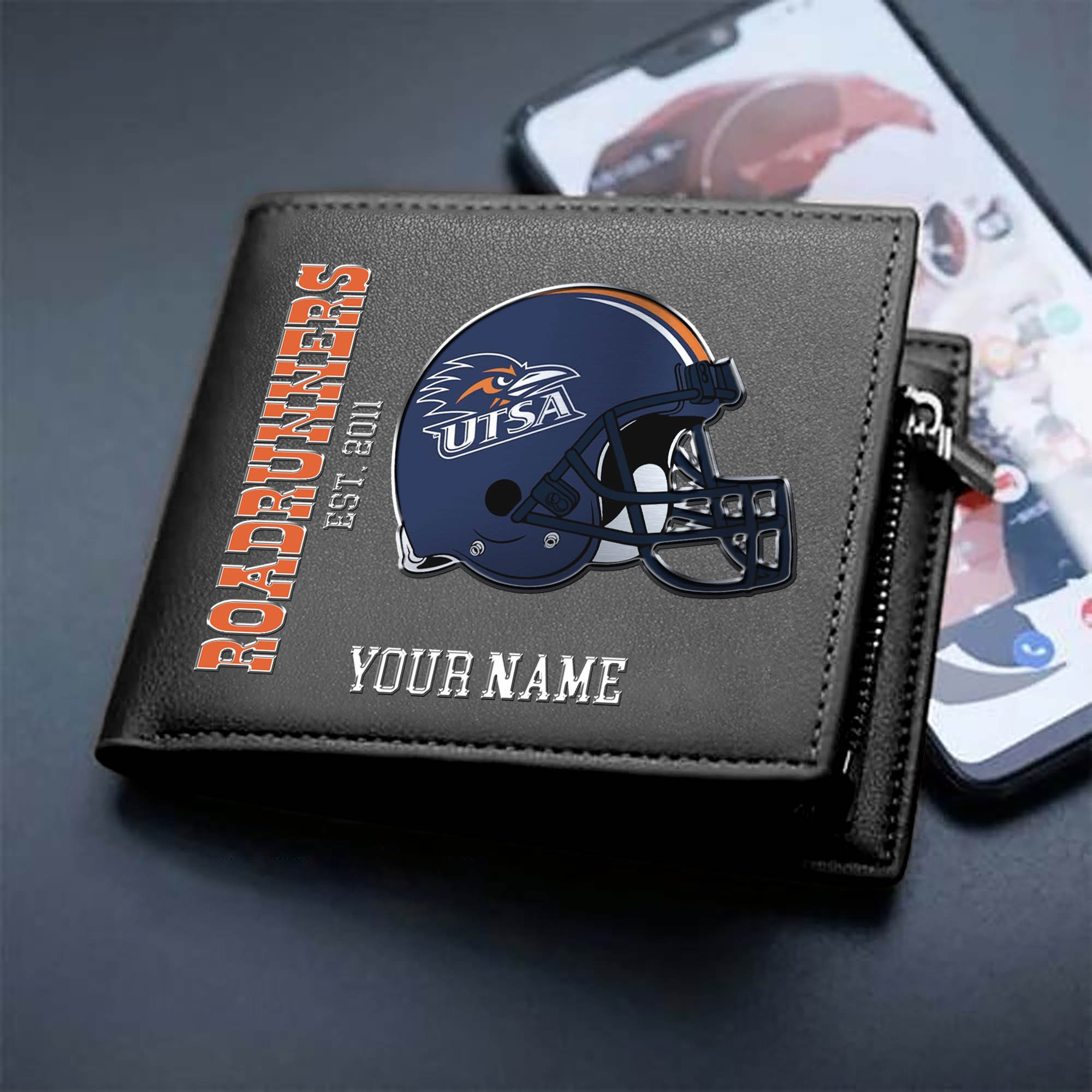 UTSA Roadrunners Team Men Wallet 2024 Version Personalized Your Name, Men Wallet For Football Lovers, Fan Gifts ETHY-54890