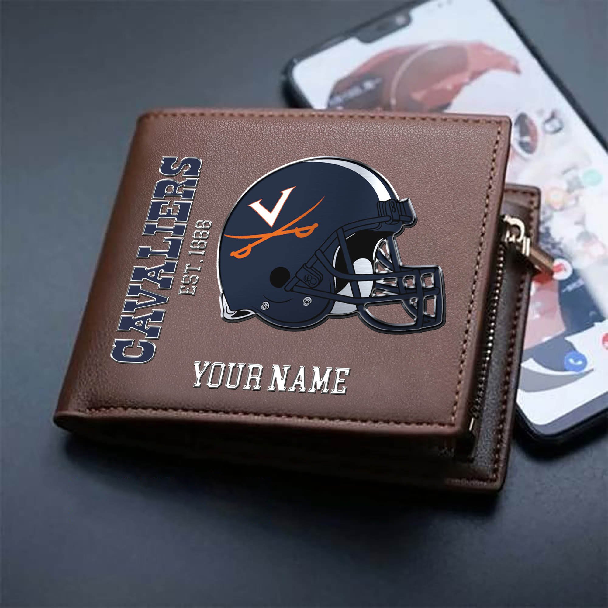 Alternative view of Virginia Cavaliers Team Men Wallet 2024 Version Personalized Your Name, Men Wallet For Football Lovers, Fan Gifts ETHY-54890