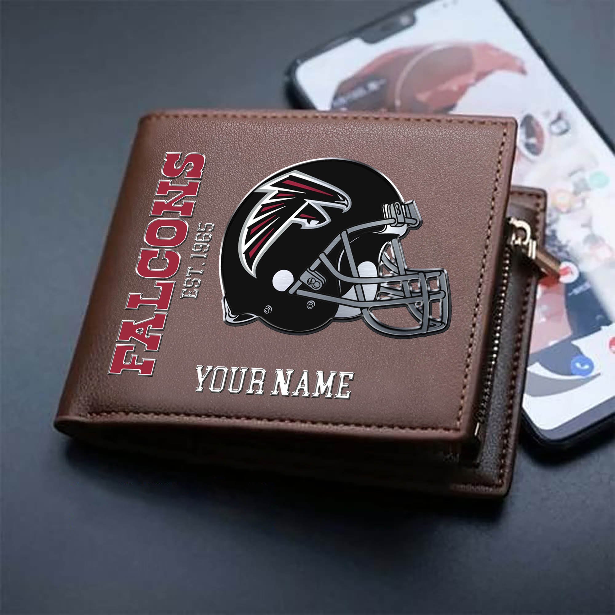 Alternative view of Atlanta Falcons Team Men Wallet 2024 Version Personalized Your Name, Men Wallet For Football Lovers, Fan Gifts ETHY-54890