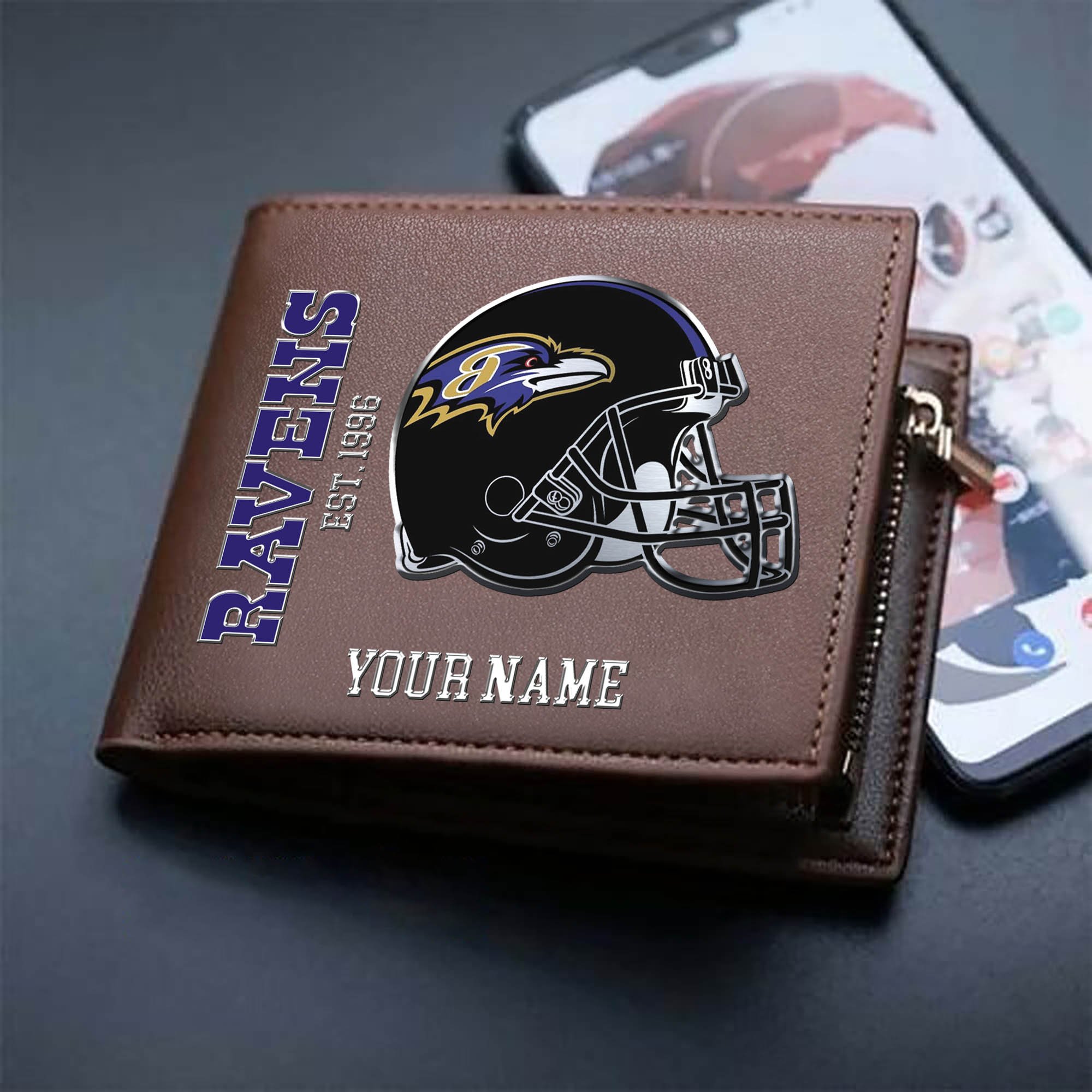 Alternative view of Baltimore Ravens Team Men Wallet 2024 Version Personalized Your Name, Men Wallet For Football Lovers, Fan Gifts ETHY-54890