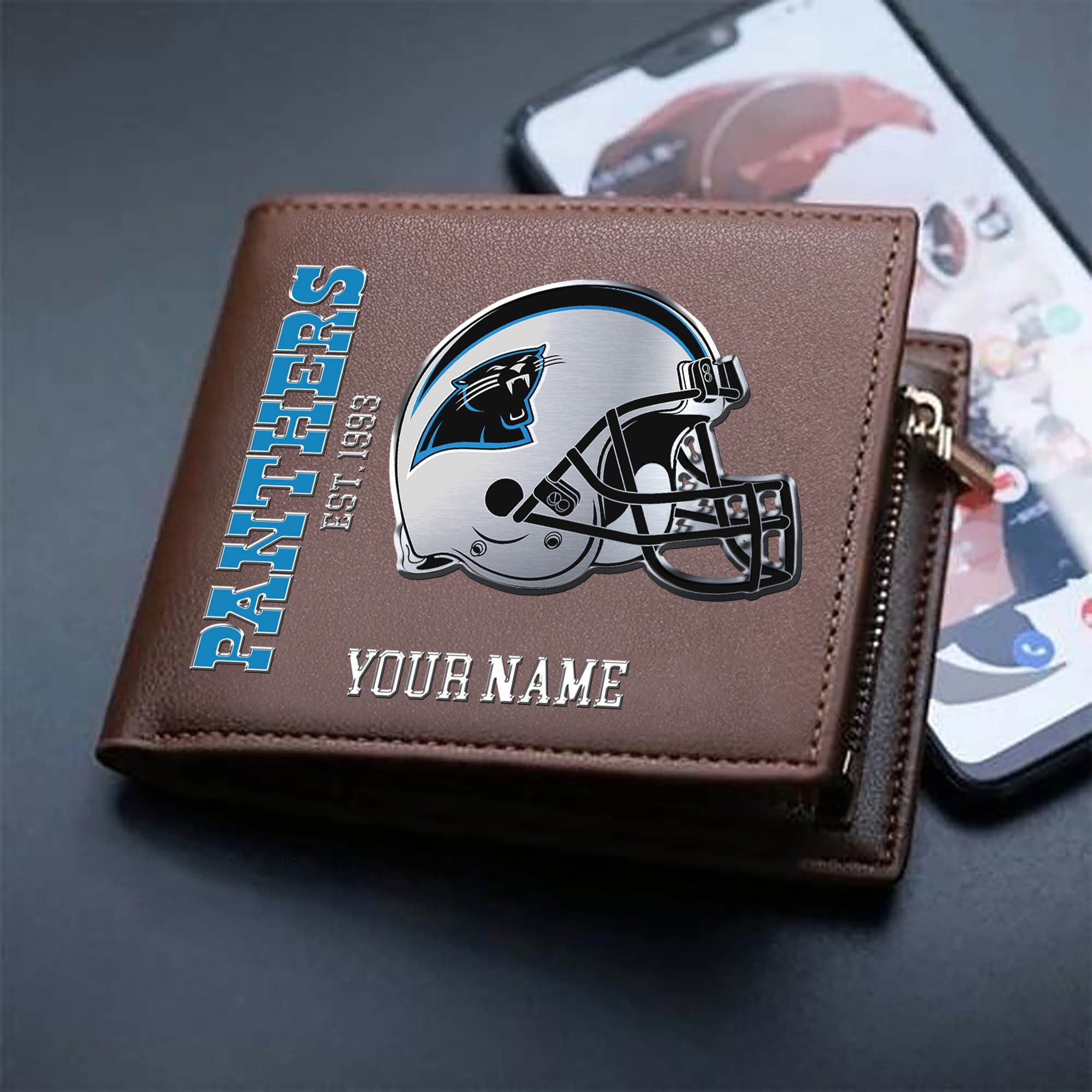 Alternative view of Carolina Panthers Team Men Wallet 2024 Version Personalized Your Name, Men Wallet For Football Lovers, Fan Gifts ETHY-54890