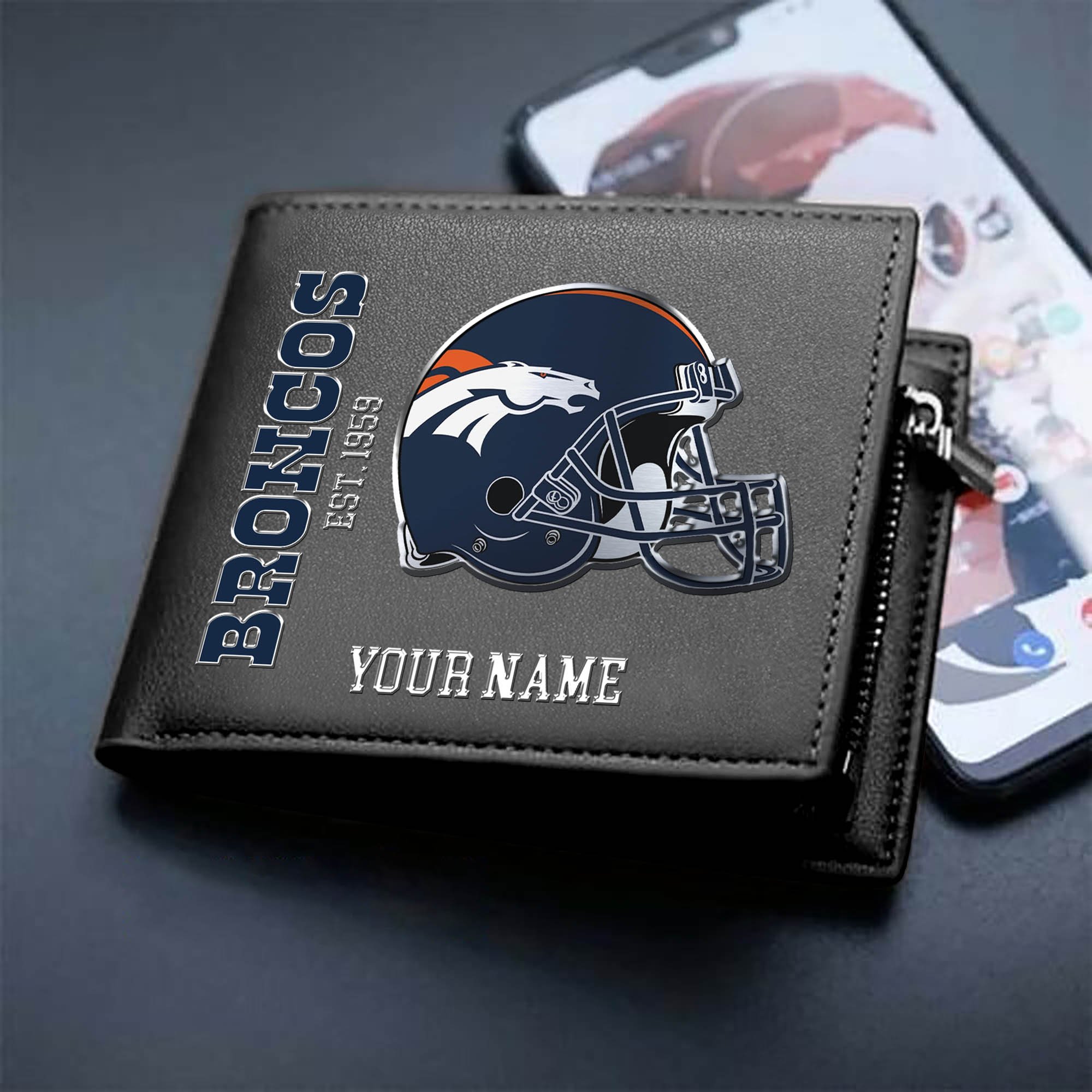 Denver Broncos Team Men Wallet 2024 Version Personalized Your Name, Men Wallet For Football Lovers, Fan Gifts ETHY-54890