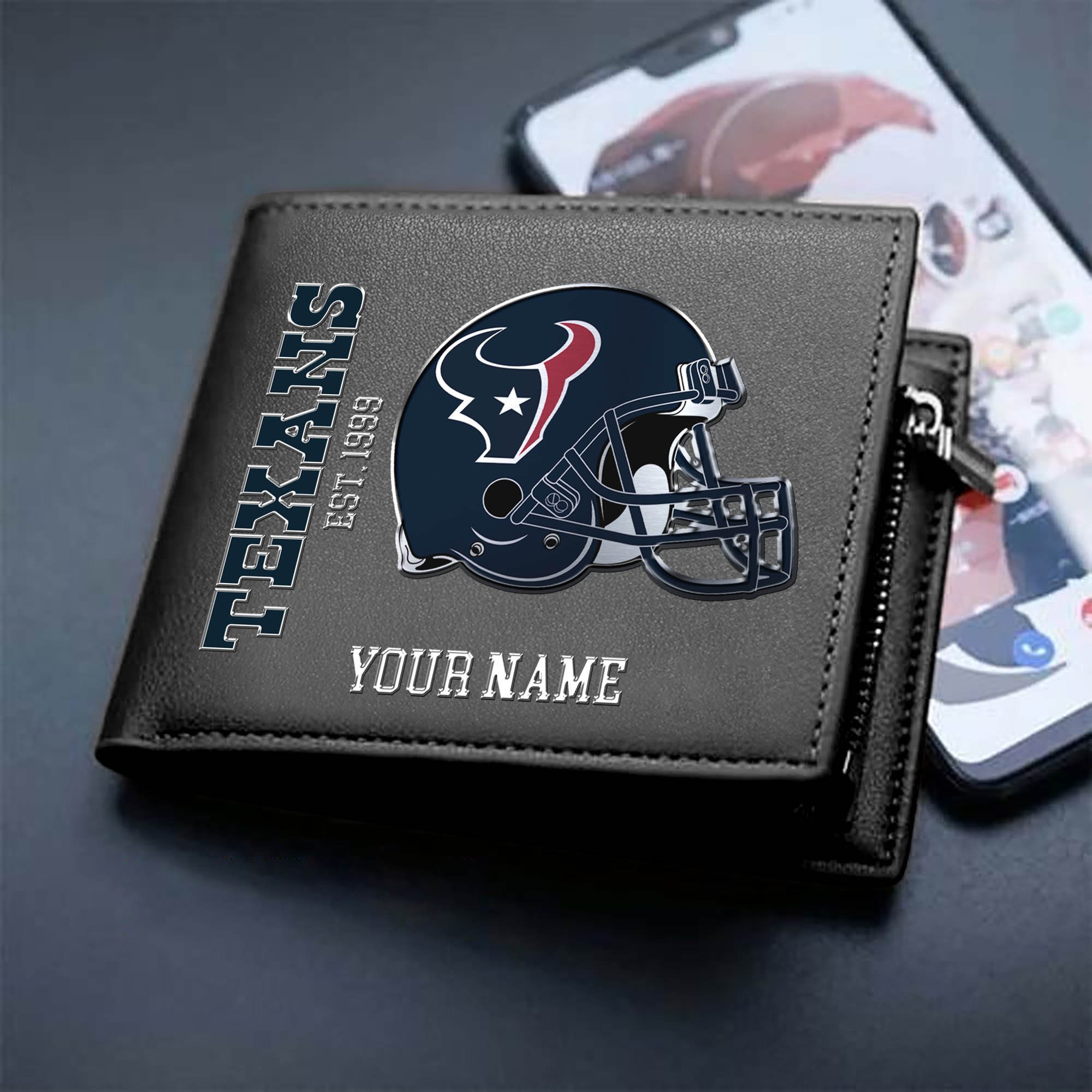Houston Texans Team Men Wallet 2024 Version Personalized Your Name, Men Wallet For Football Lovers, Fan Gifts ETHY-54890