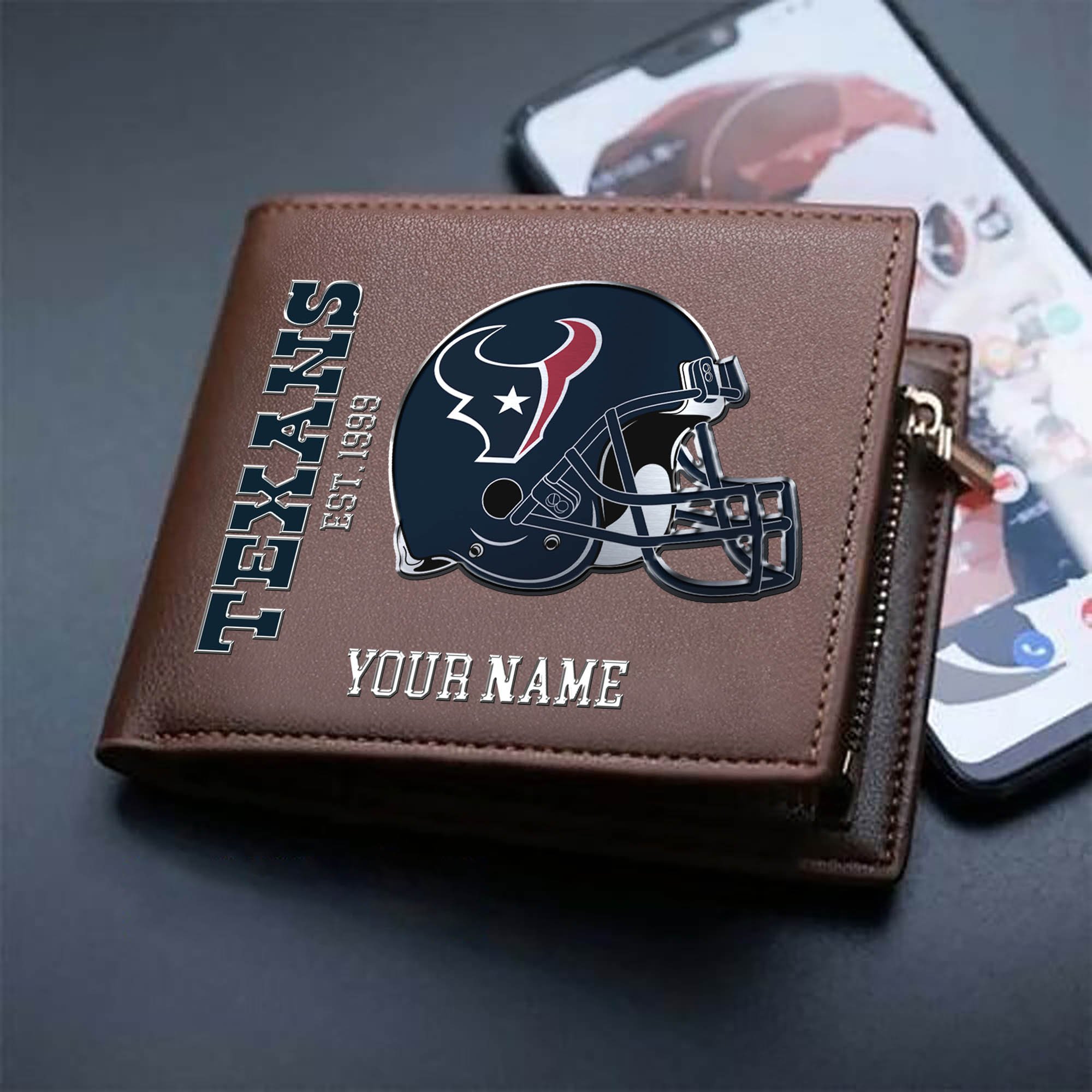 Alternative view of Houston Texans Team Men Wallet 2024 Version Personalized Your Name, Men Wallet For Football Lovers, Fan Gifts ETHY-54890