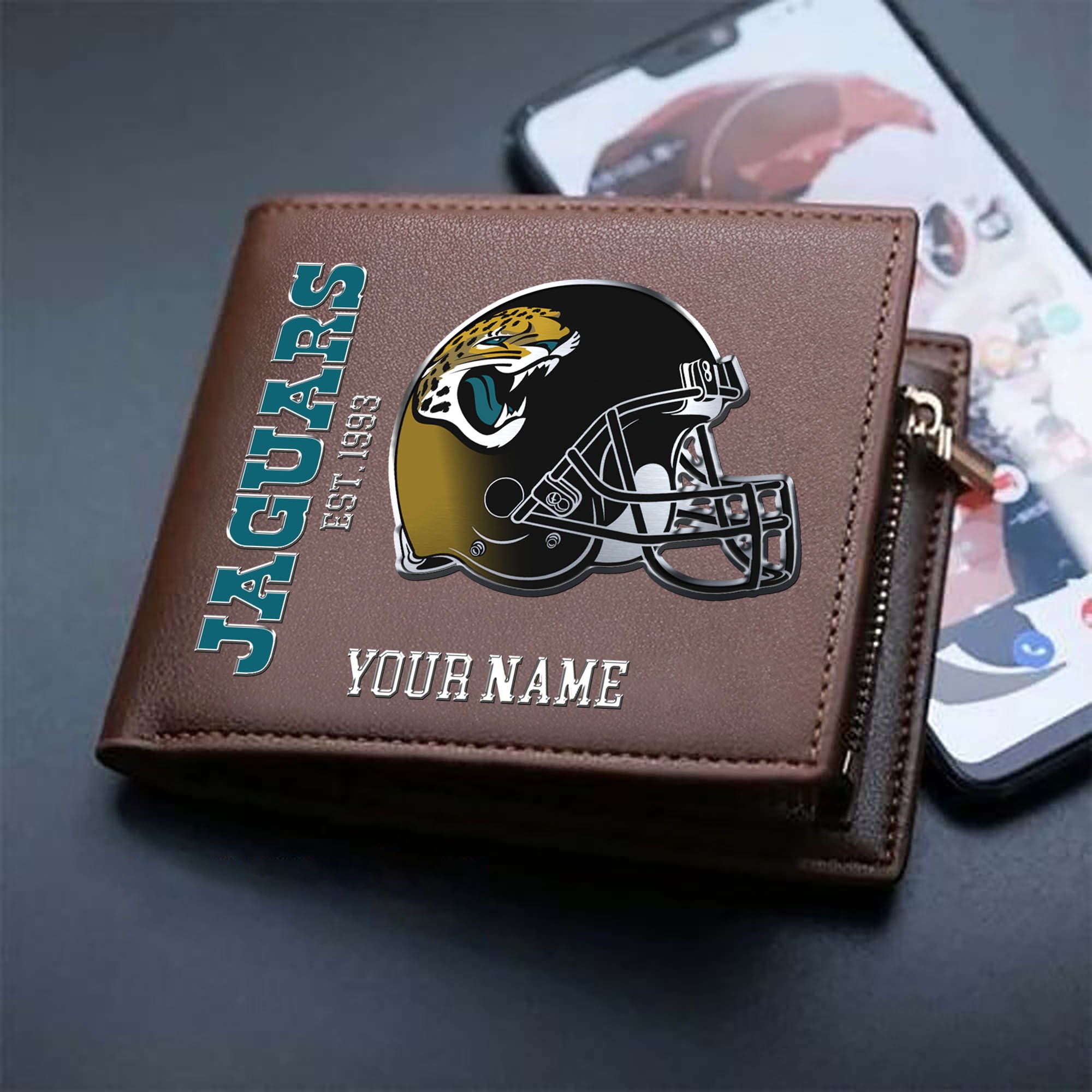 Alternative view of Jacksonville Jaguars Team Men Wallet 2024 Version Personalized Your Name, Men Wallet For Football Lovers, Fan Gifts ETHY-54890