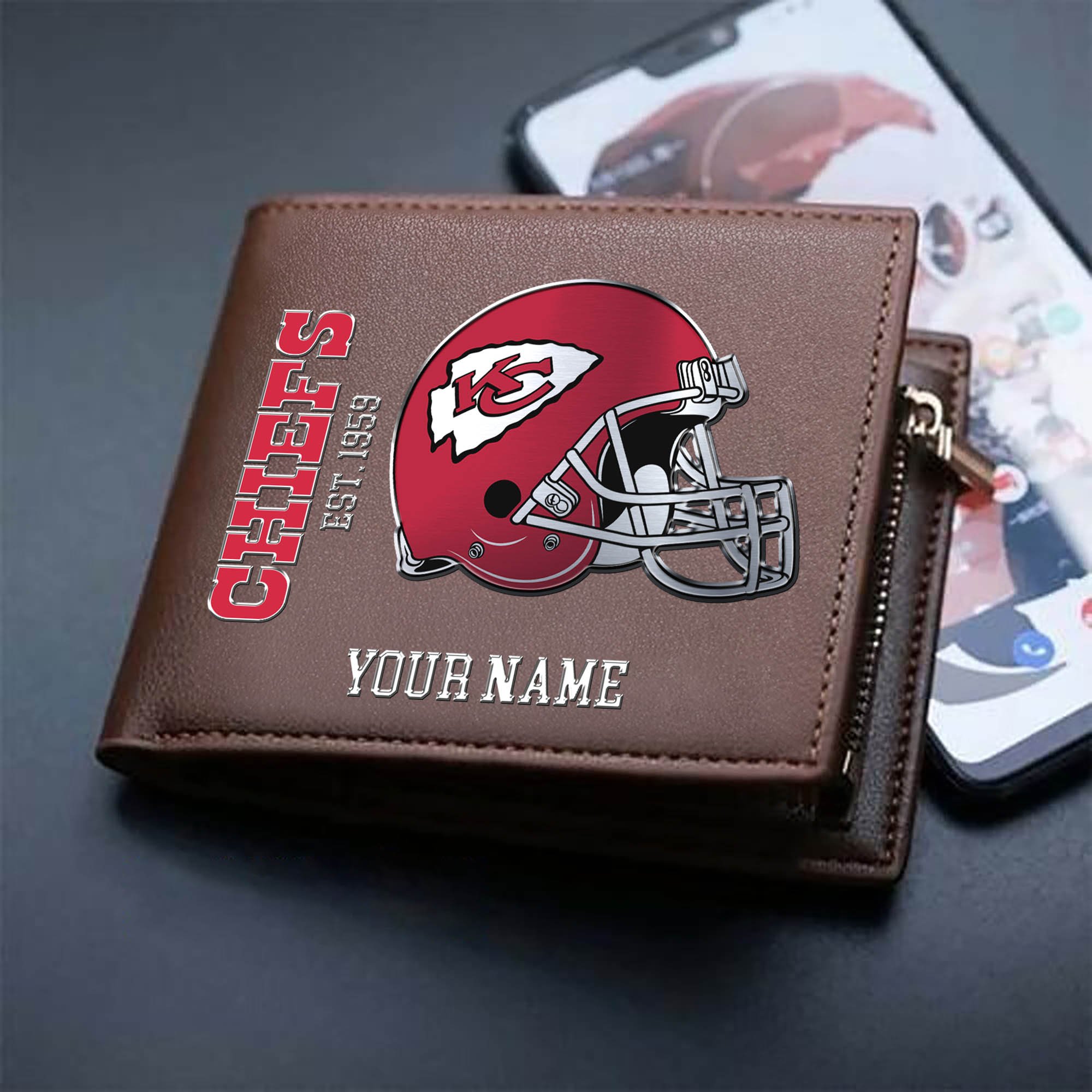 Alternative view of Kansas City Chiefs Team Men Wallet 2024 Version Personalized Your Name, Men Wallet For Football Lovers, Fan Gifts ETHY-54890