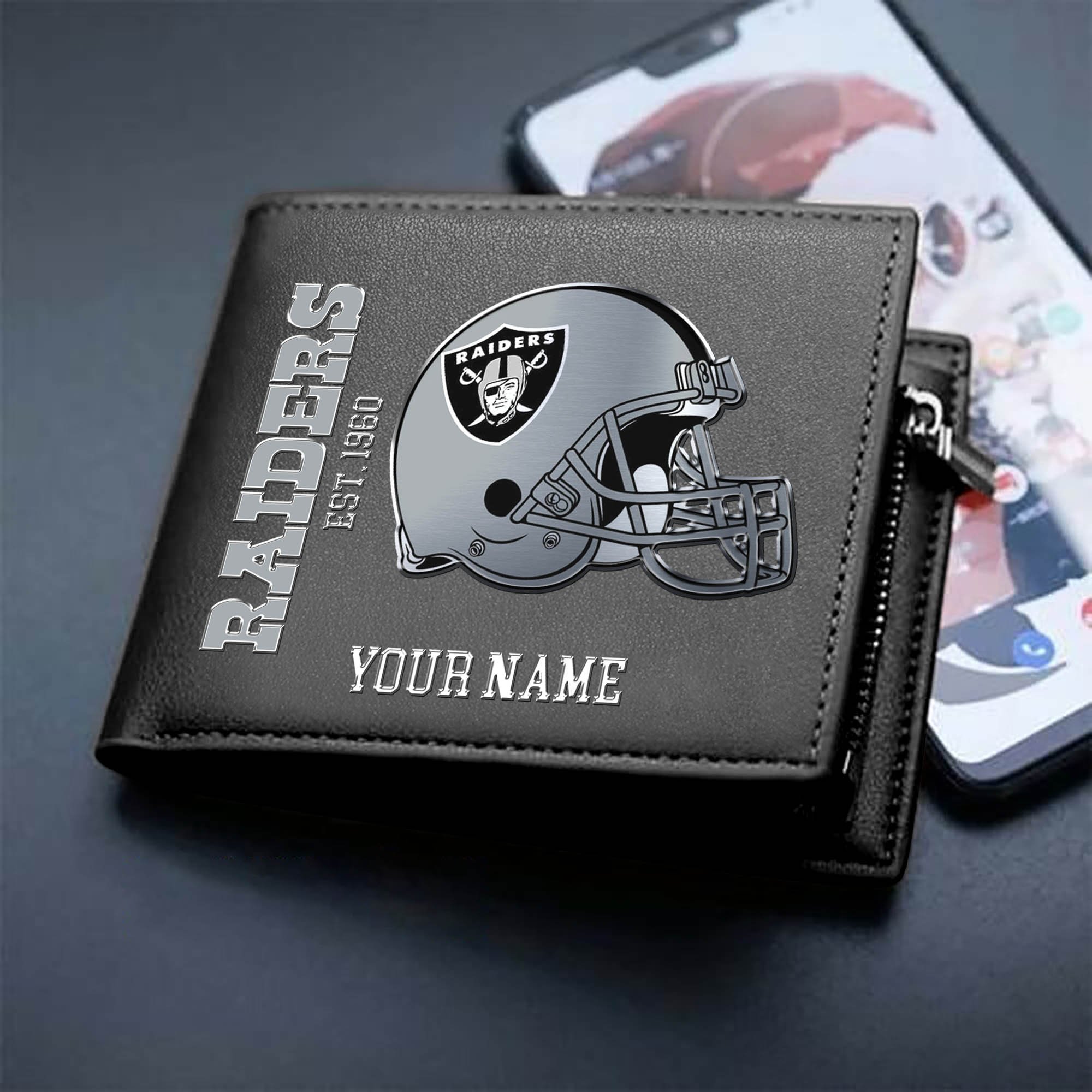 Las Vegas Raiders Team Men Wallet 2024 Version Personalized Your Name, Men Wallet For Football Lovers, Fan Gifts ETHY-54890