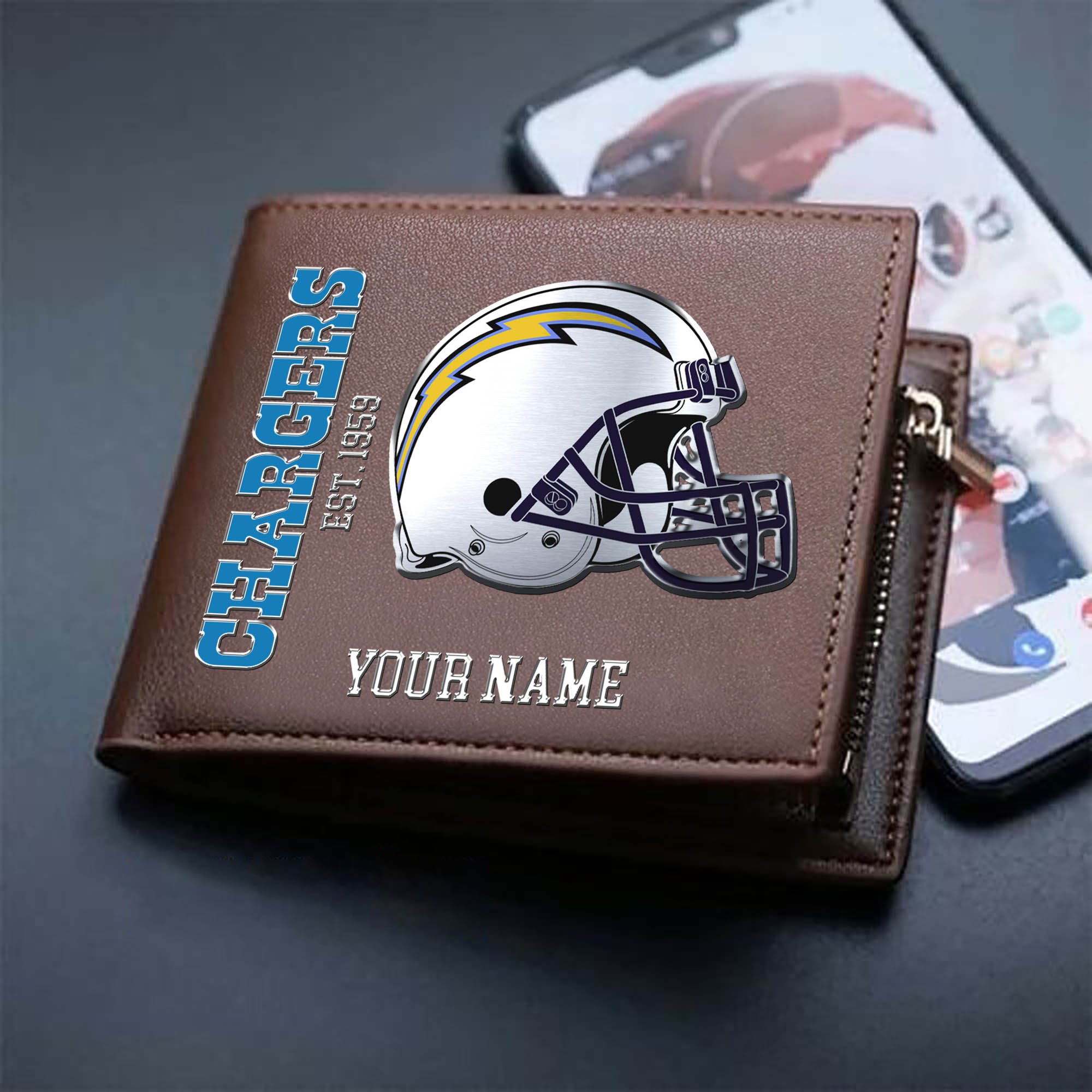 Alternative view of Los Angeles Chargers Team Men Wallet 2024 Version Personalized Your Name, Men Wallet For Football Lovers, Fan Gifts ETHY-54890