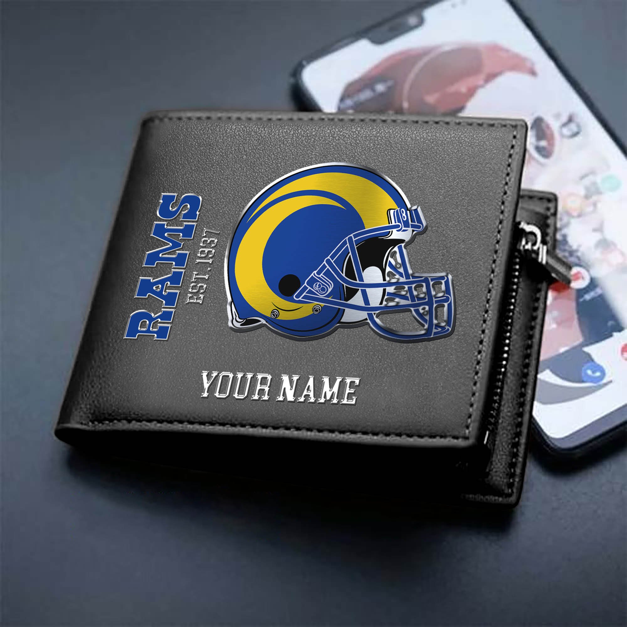 Los Angeles Rams Team Men Wallet 2024 Version Personalized Your Name, Men Wallet For Football Lovers, Fan Gifts ETHY-54890