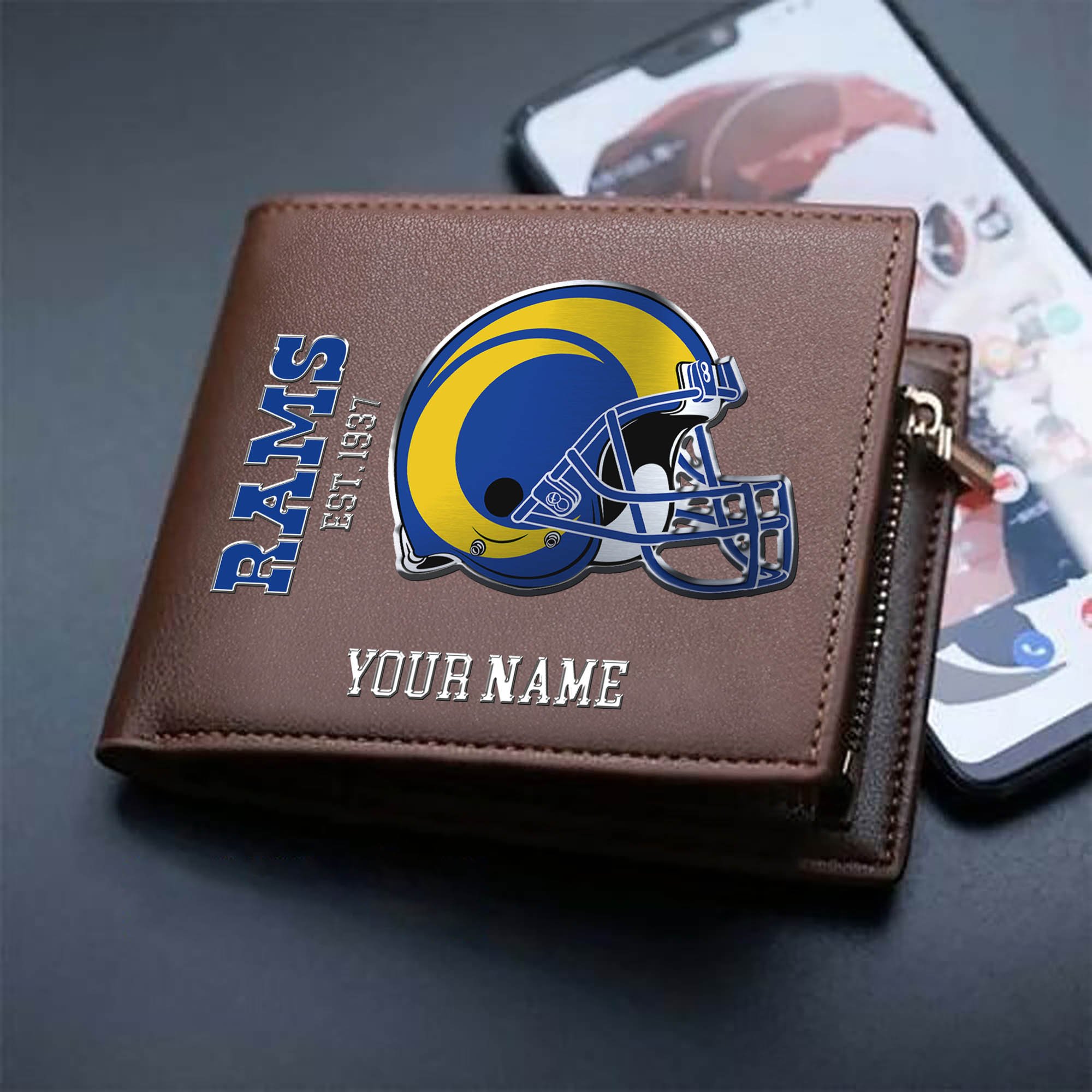 Alternative view of Los Angeles Rams Team Men Wallet 2024 Version Personalized Your Name, Men Wallet For Football Lovers, Fan Gifts ETHY-54890