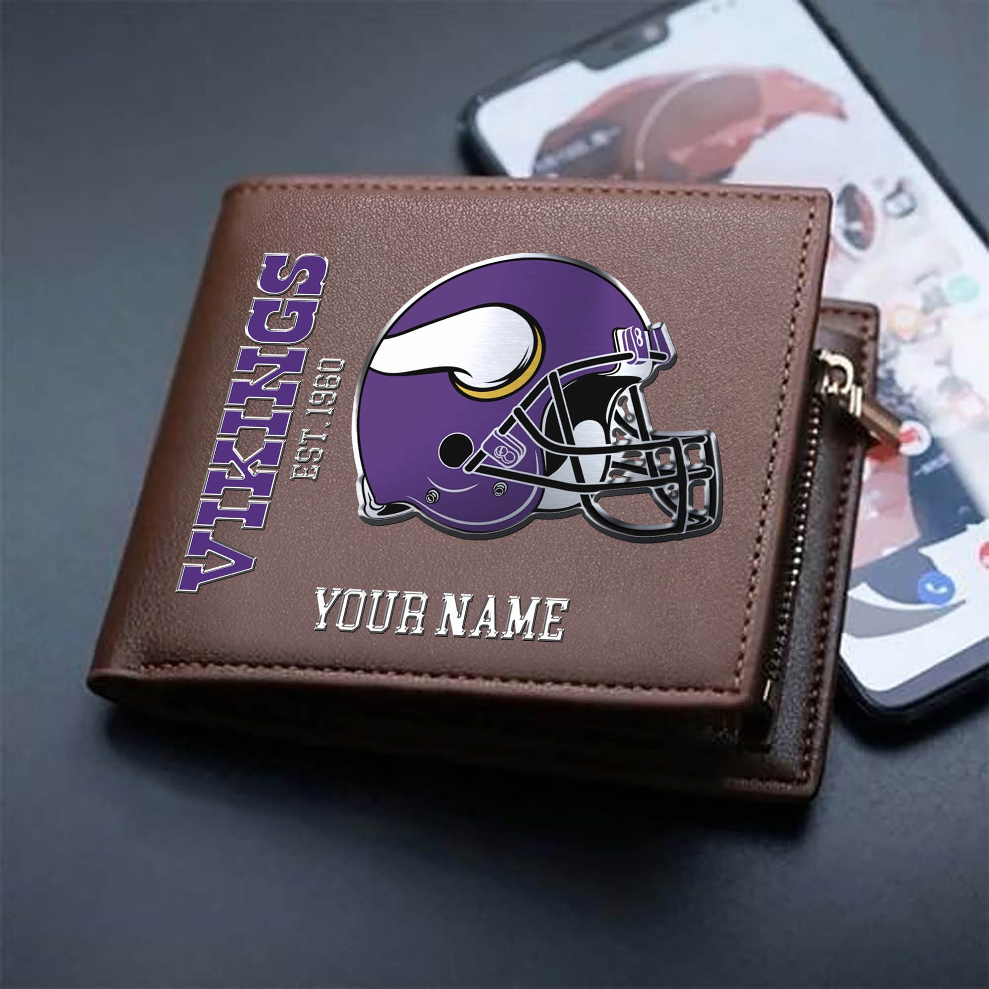 Alternative view of Minnesota Vikings Team Men Wallet 2024 Version Personalized Your Name, Men Wallet For Football Lovers, Fan Gifts ETHY-54890