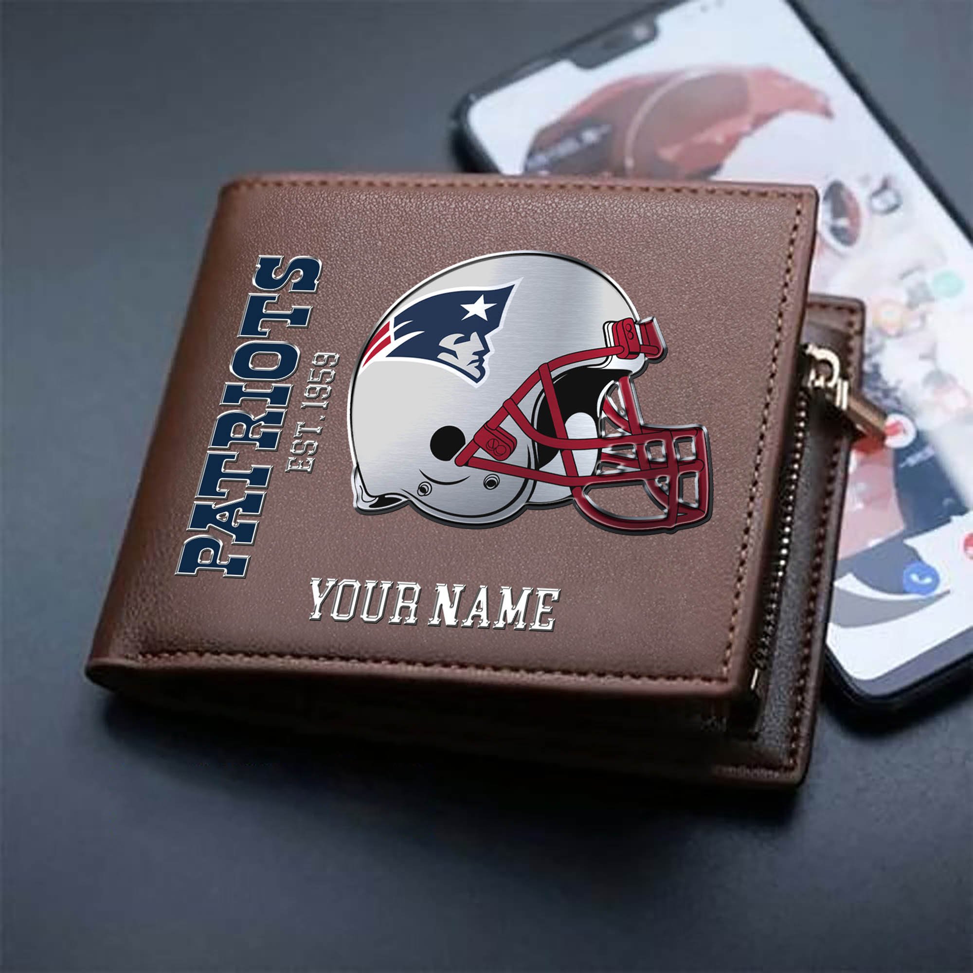Alternative view of New England Patriots Team Men Wallet 2024 Version Personalized Your Name, Men Wallet For Football Lovers, Fan Gifts ETHY-54890