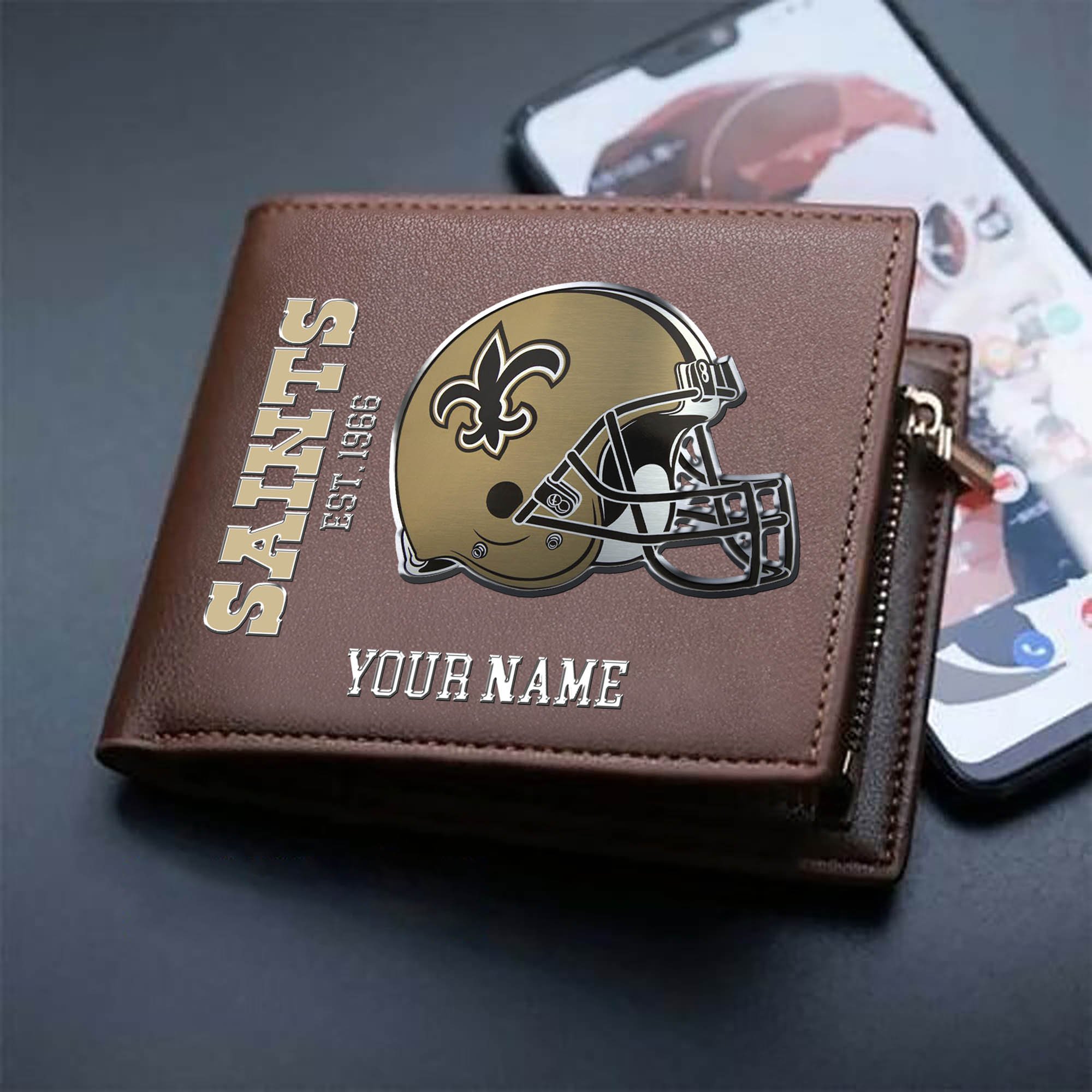 Alternative view of New Orleans Saints Team Men Wallet 2024 Version Personalized Your Name, Men Wallet For Football Lovers, Fan Gifts ETHY-54890