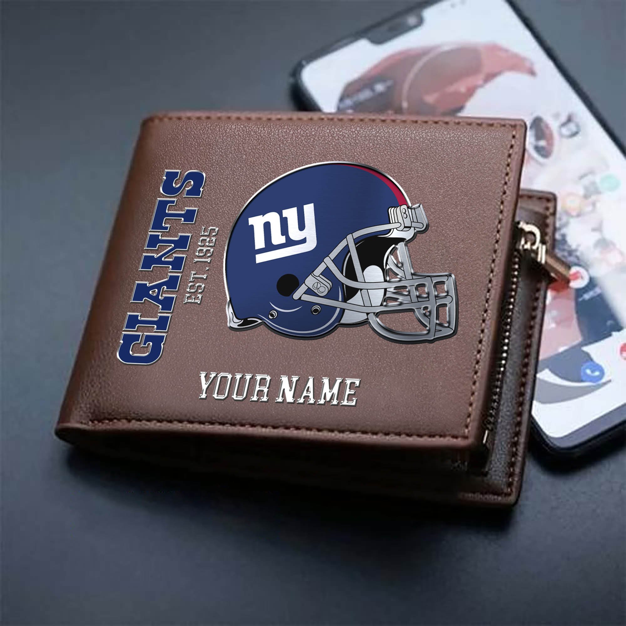 Alternative view of New York Giants Team Men Wallet 2024 Version Personalized Your Name, Men Wallet For Football Lovers, Fan Gifts ETHY-54890