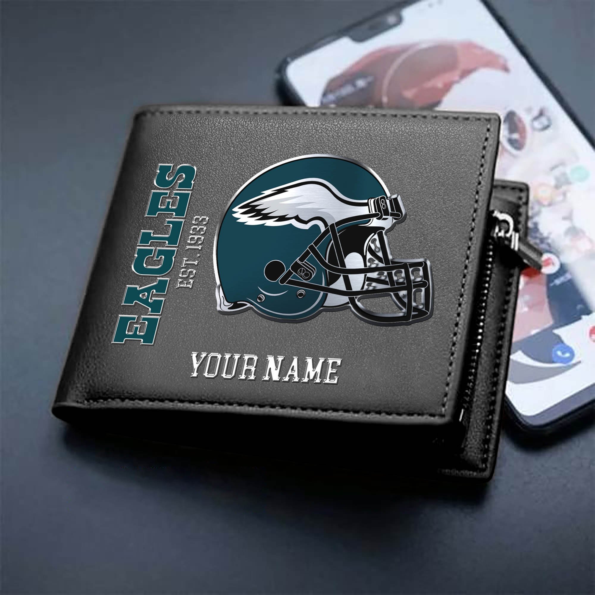 Philadelphia Eagles Team Men Wallet 2024 Version Personalized Your Name, Men Wallet For Football Lovers, Fan Gifts ETHY-54890