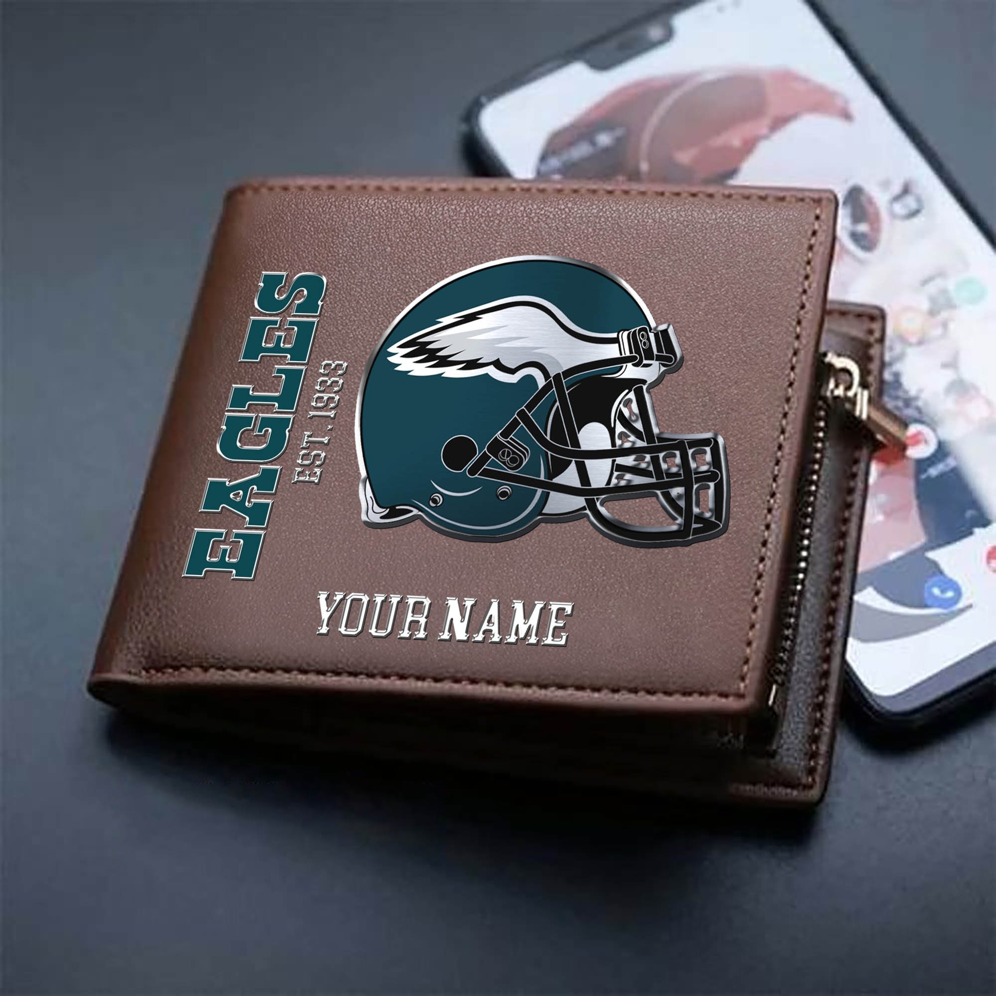 Alternative view of Philadelphia Eagles Team Men Wallet 2024 Version Personalized Your Name, Men Wallet For Football Lovers, Fan Gifts ETHY-54890