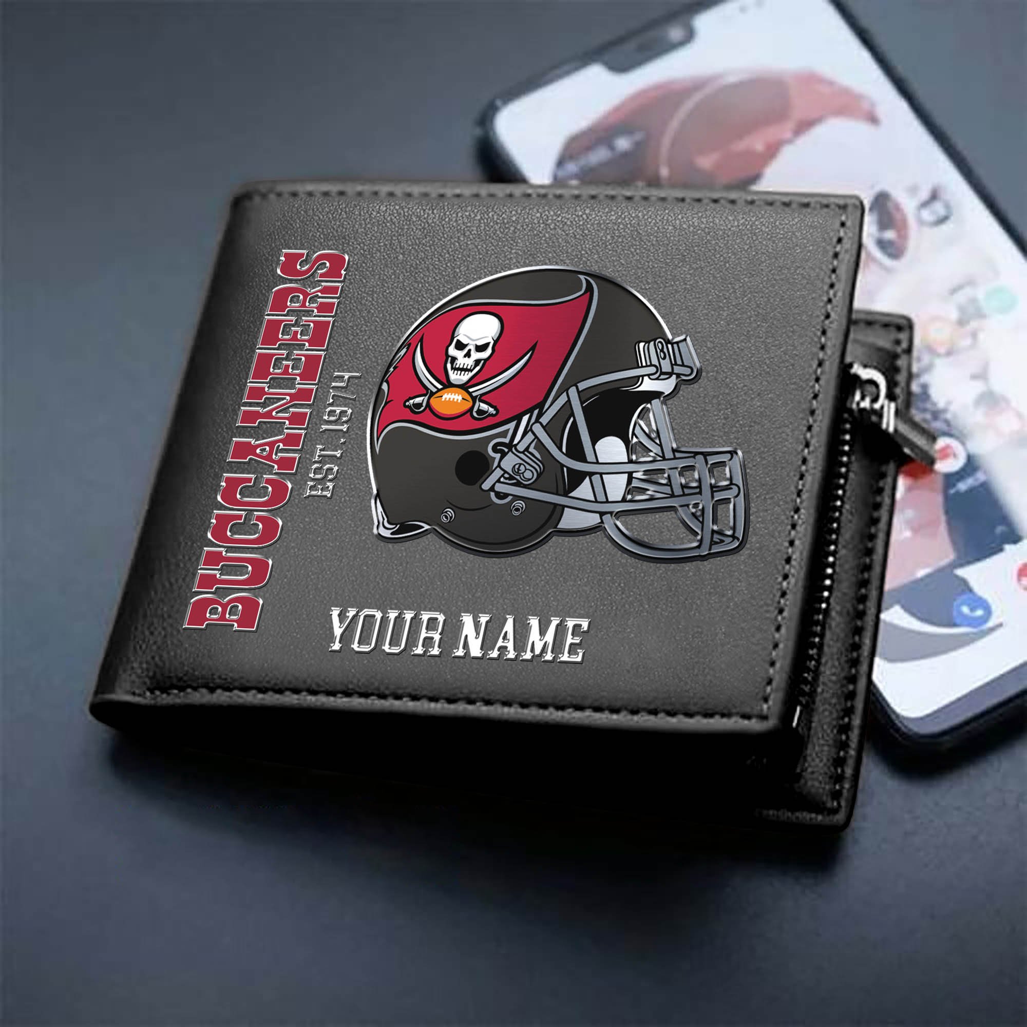 Tampa Bay Buccaneers Team Men Wallet 2024 Version Personalized Your Name, Men Wallet For Football Lovers, Fan Gifts ETHY-54890