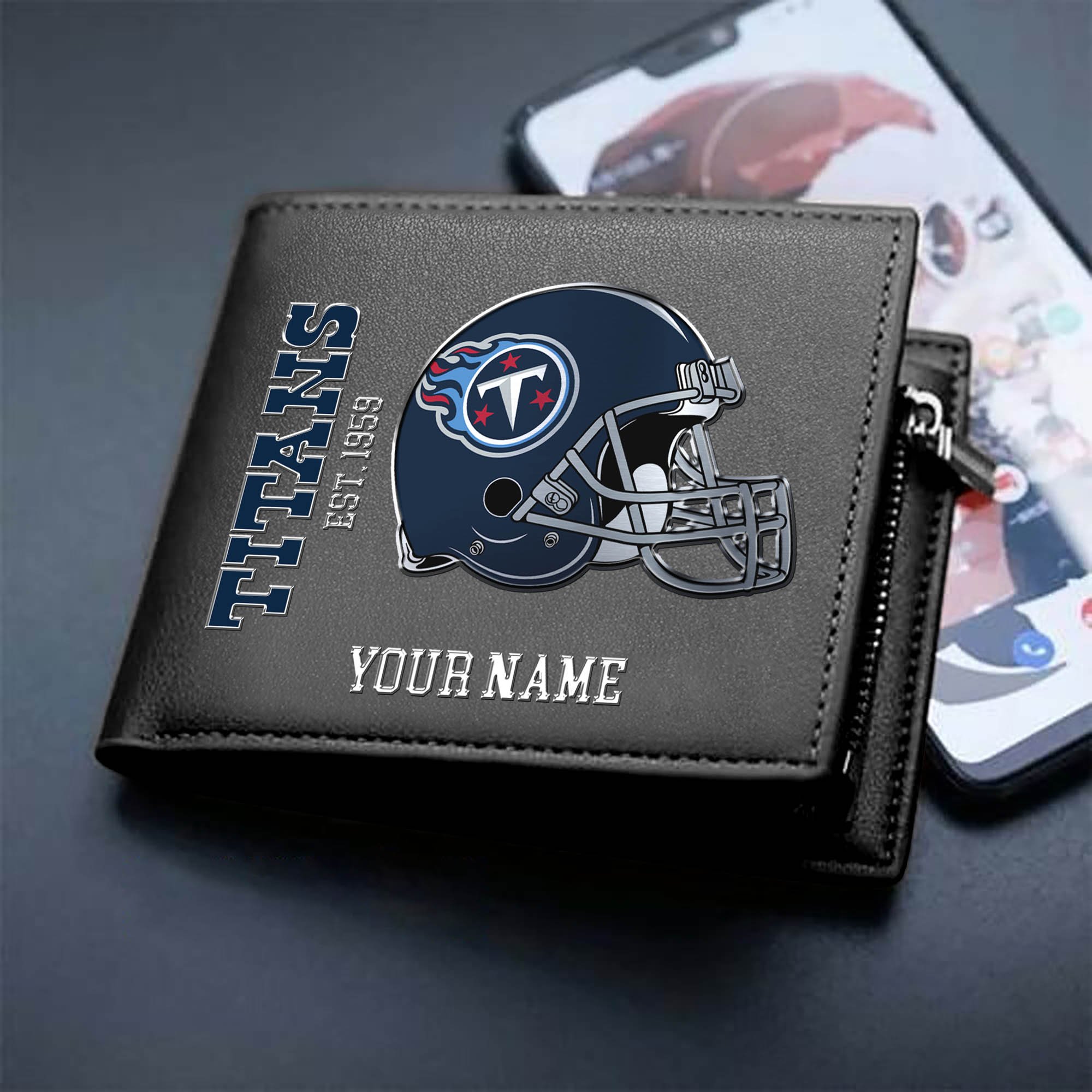 Tennessee Titans Team Men Wallet 2024 Version Personalized Your Name, Men Wallet For Football Lovers, Fan Gifts ETHY-54890