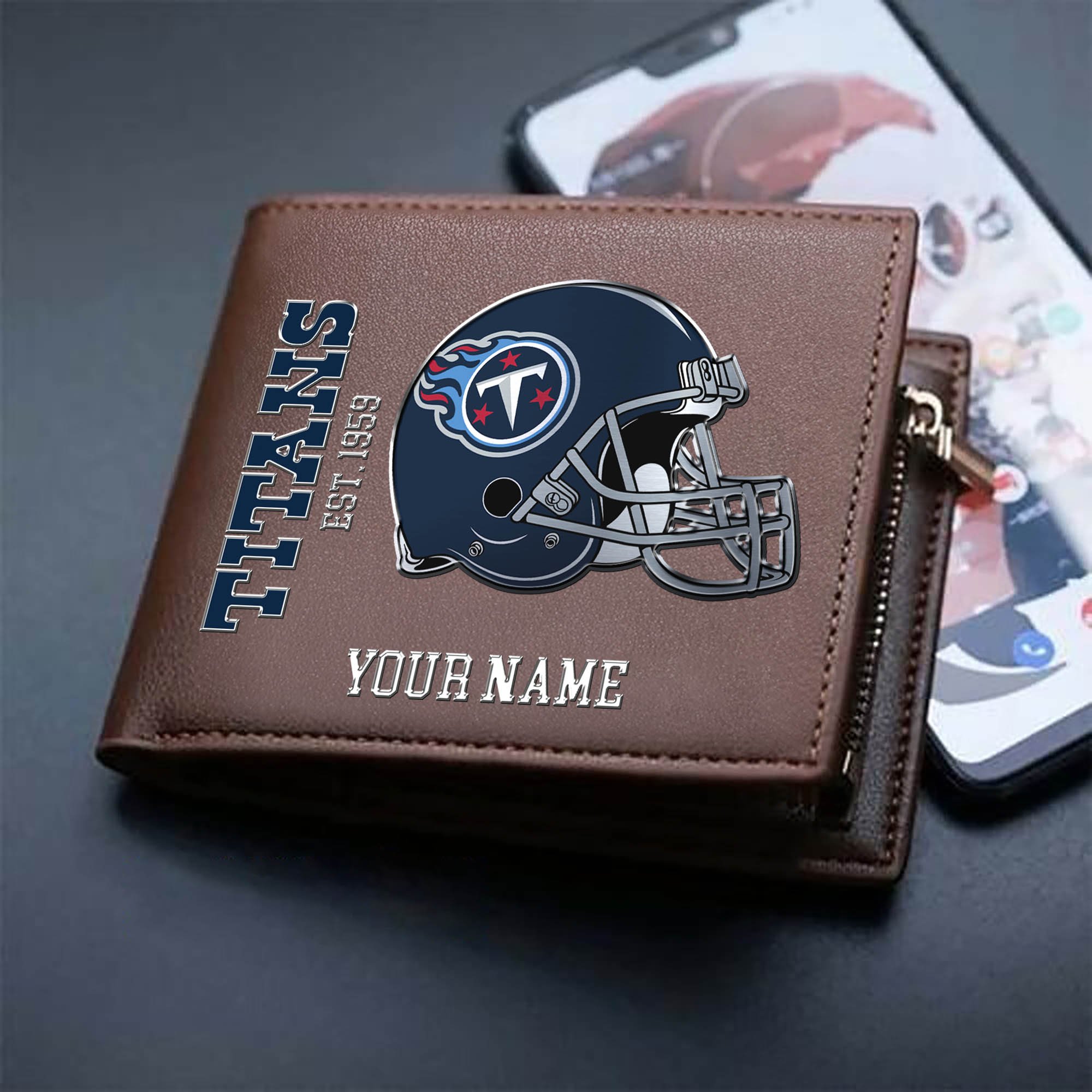Alternative view of Tennessee Titans Team Men Wallet 2024 Version Personalized Your Name, Men Wallet For Football Lovers, Fan Gifts ETHY-54890