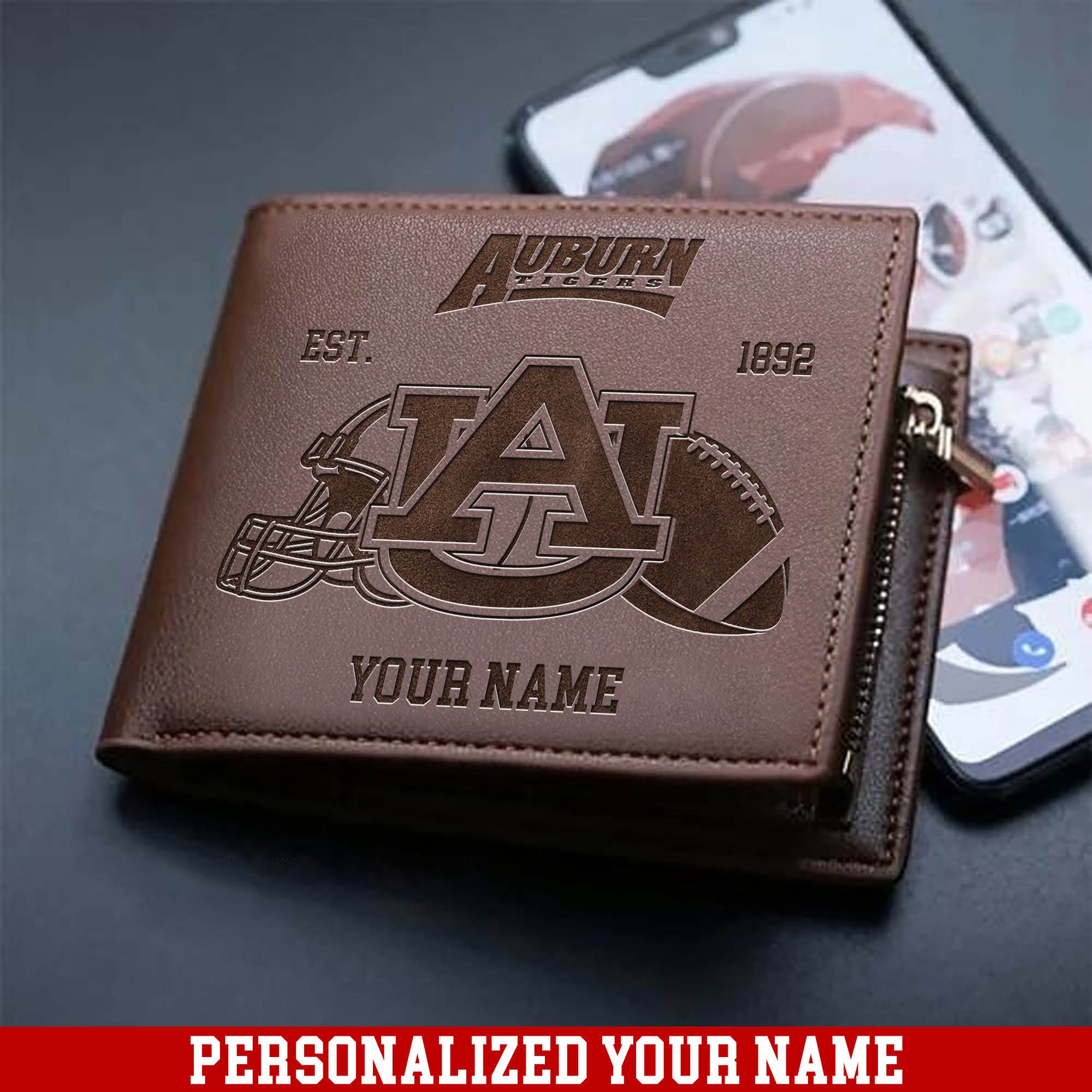 Auburn Tigers Men Wallet 2024 Version Personalized Your Name, Men Wallet For Football Fans, Gifts For Sport Lovers ETHY-54899