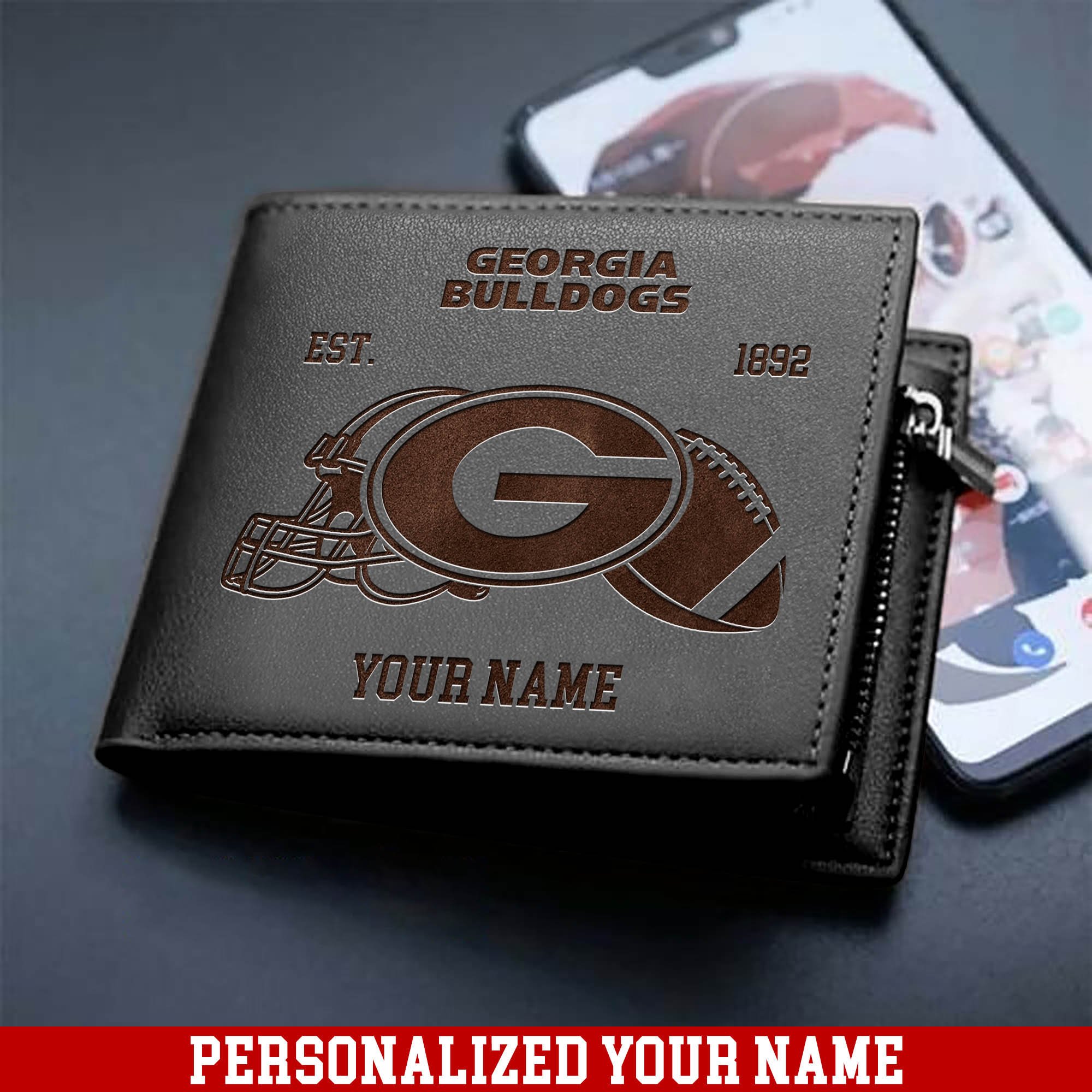 Alternative view of Georgia Bulldogs Men Wallet 2024 Version Personalized Your Name, Men Wallet For Football Fans, Gifts For Sport Lovers ETHY-54899