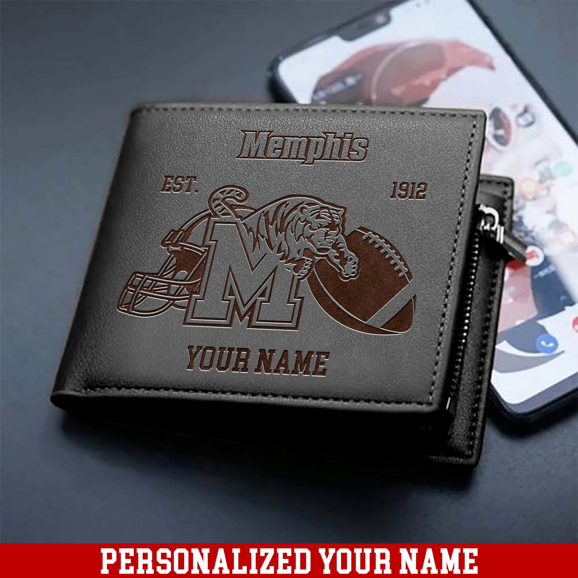 Alternative view of Memphis Tigers Men Wallet 2024 Version Personalized Your Name, Men Wallet For Football Fans, Gifts For Sport Lovers ETHY-54899