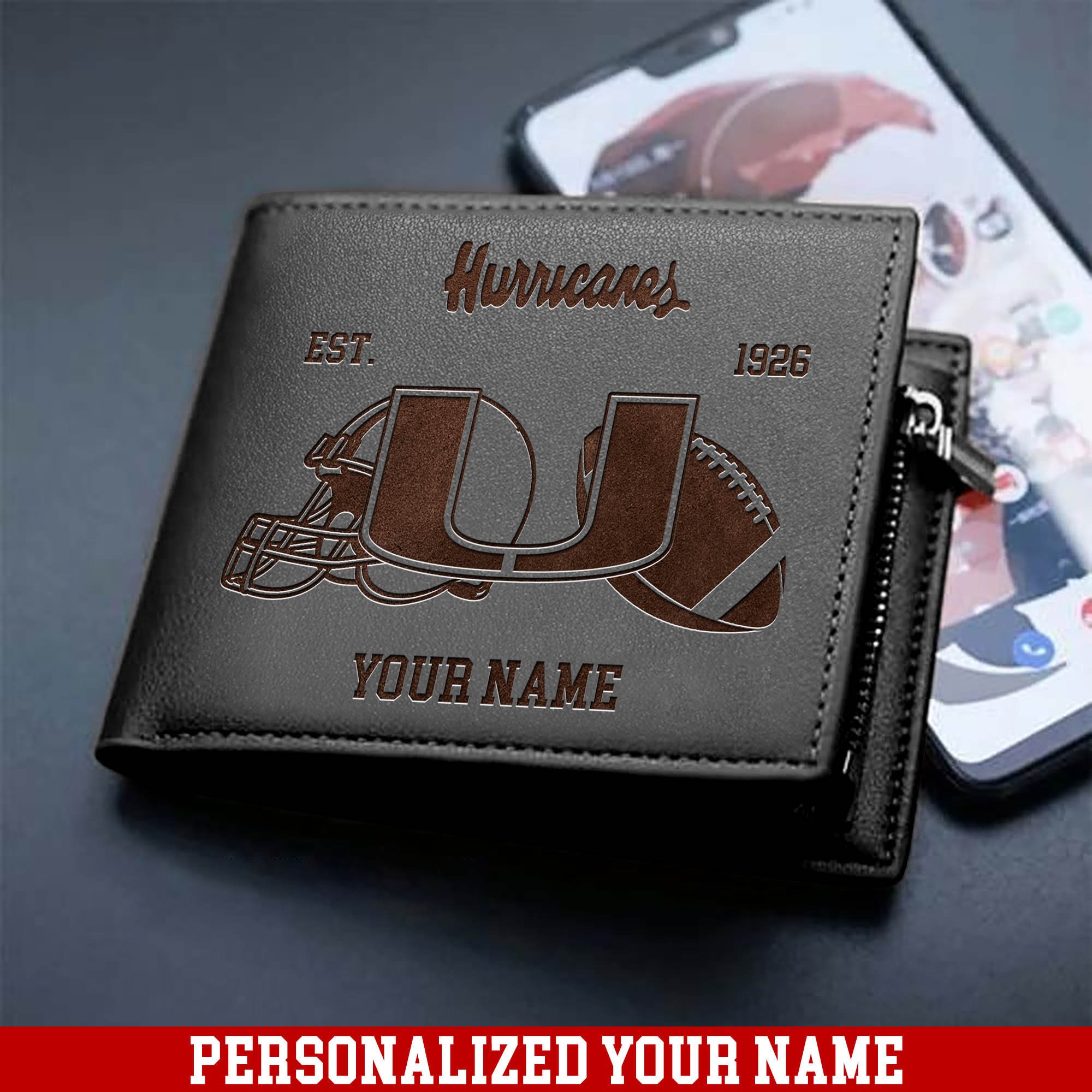 Alternative view of Miami Hurricanes Men Wallet 2024 Version Personalized Your Name, Men Wallet For Football Fans, Gifts For Sport Lovers ETHY-54899