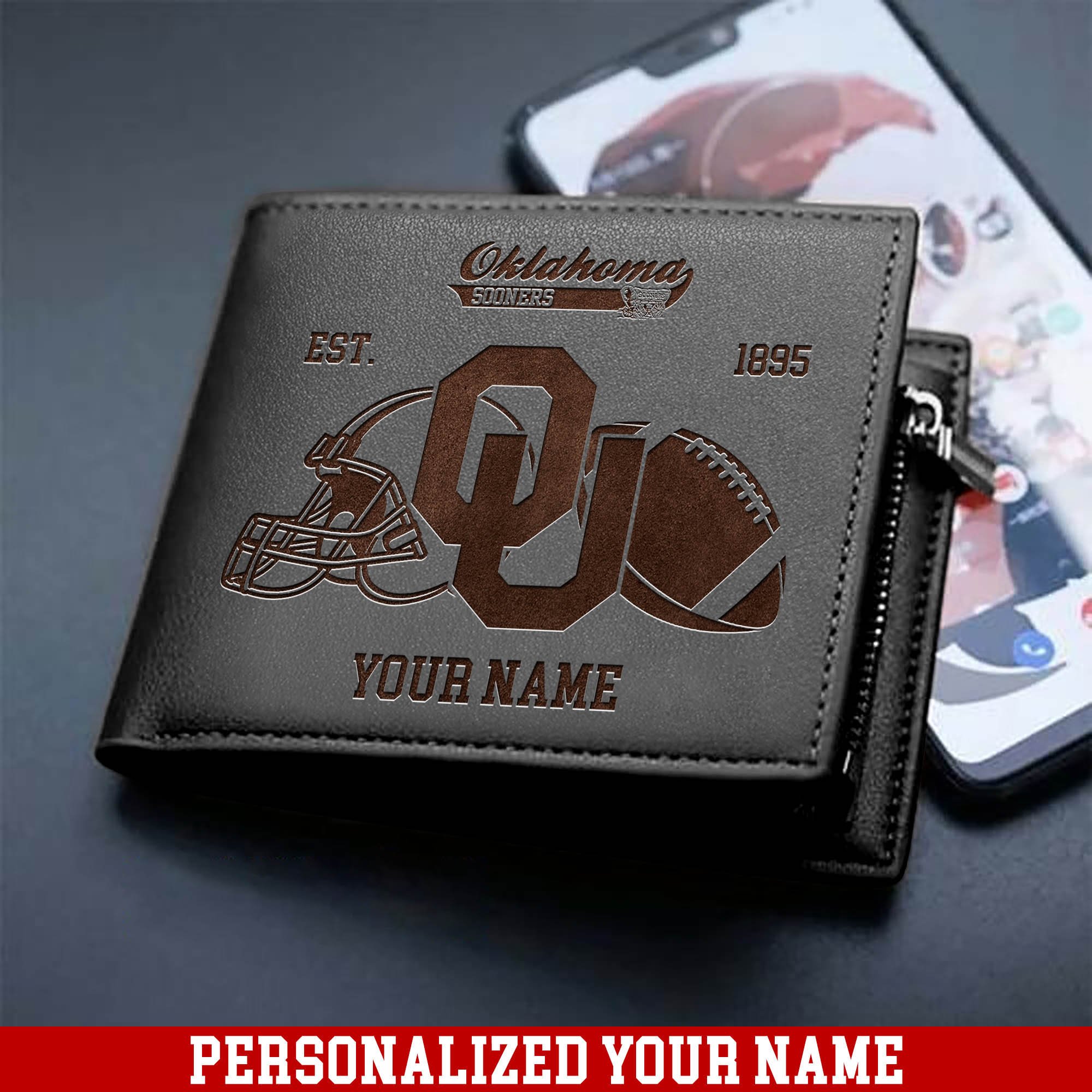 Alternative view of Oklahoma Sooners Men Wallet 2024 Version Personalized Your Name, Men Wallet For Football Fans, Gifts For Sport Lovers ETHY-54899