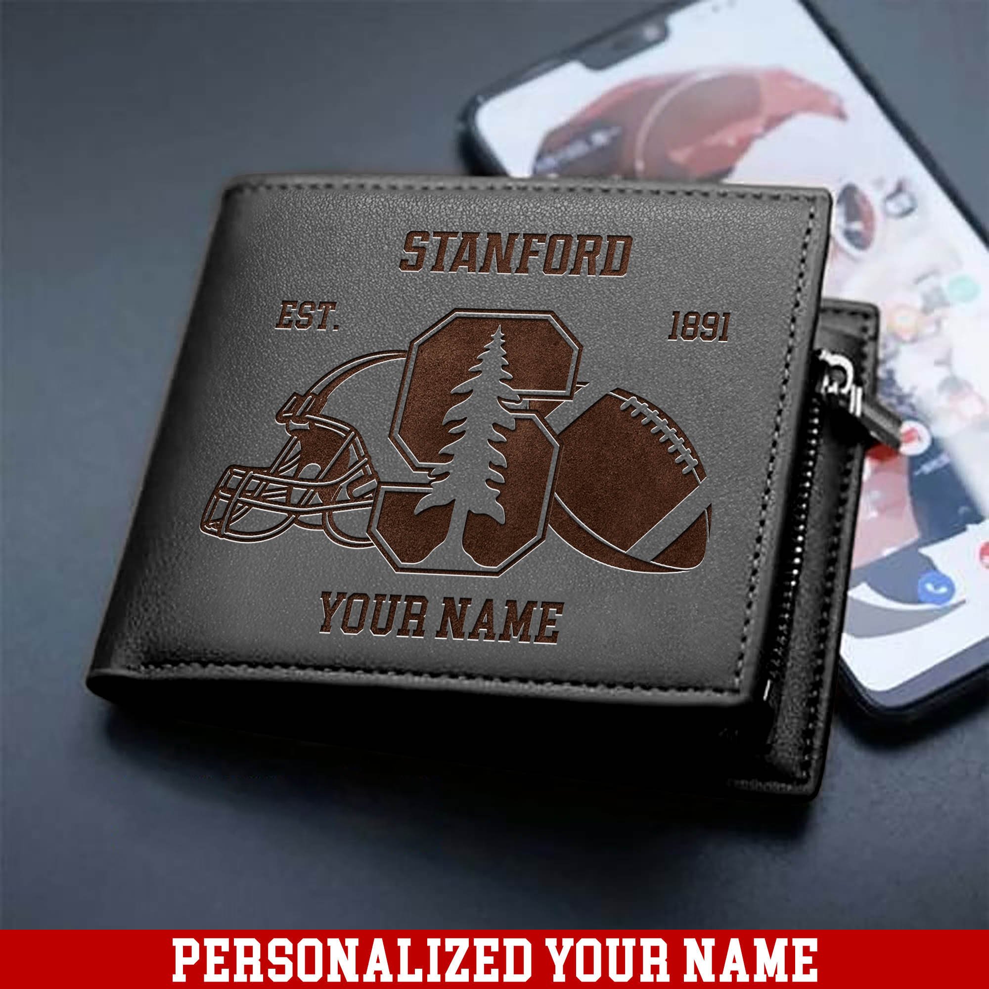 Alternative view of Stanford Cardinal Men Wallet 2024 Version Personalized Your Name, Men Wallet For Football Fans, Gifts For Sport Lovers ETHY-54899