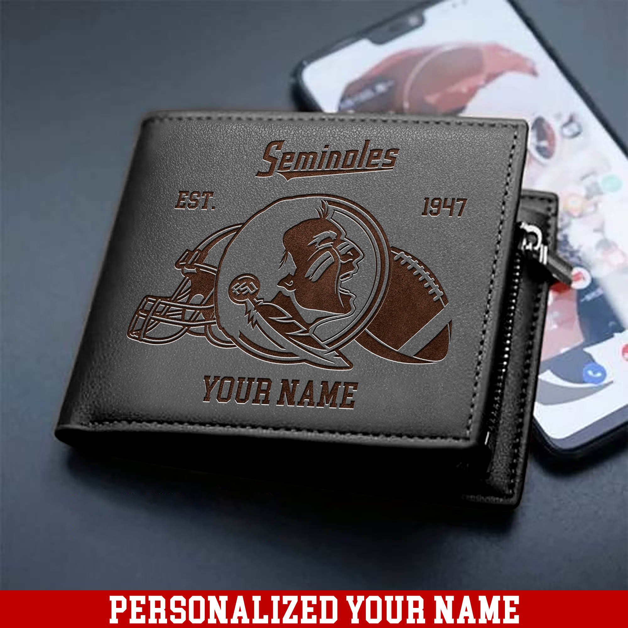 Alternative view of Florida State Seminoles Men Wallet 2024 Version Personalized Your Name, Men Wallet For Football Fans, Gifts For Sport Lovers ETHY-54899