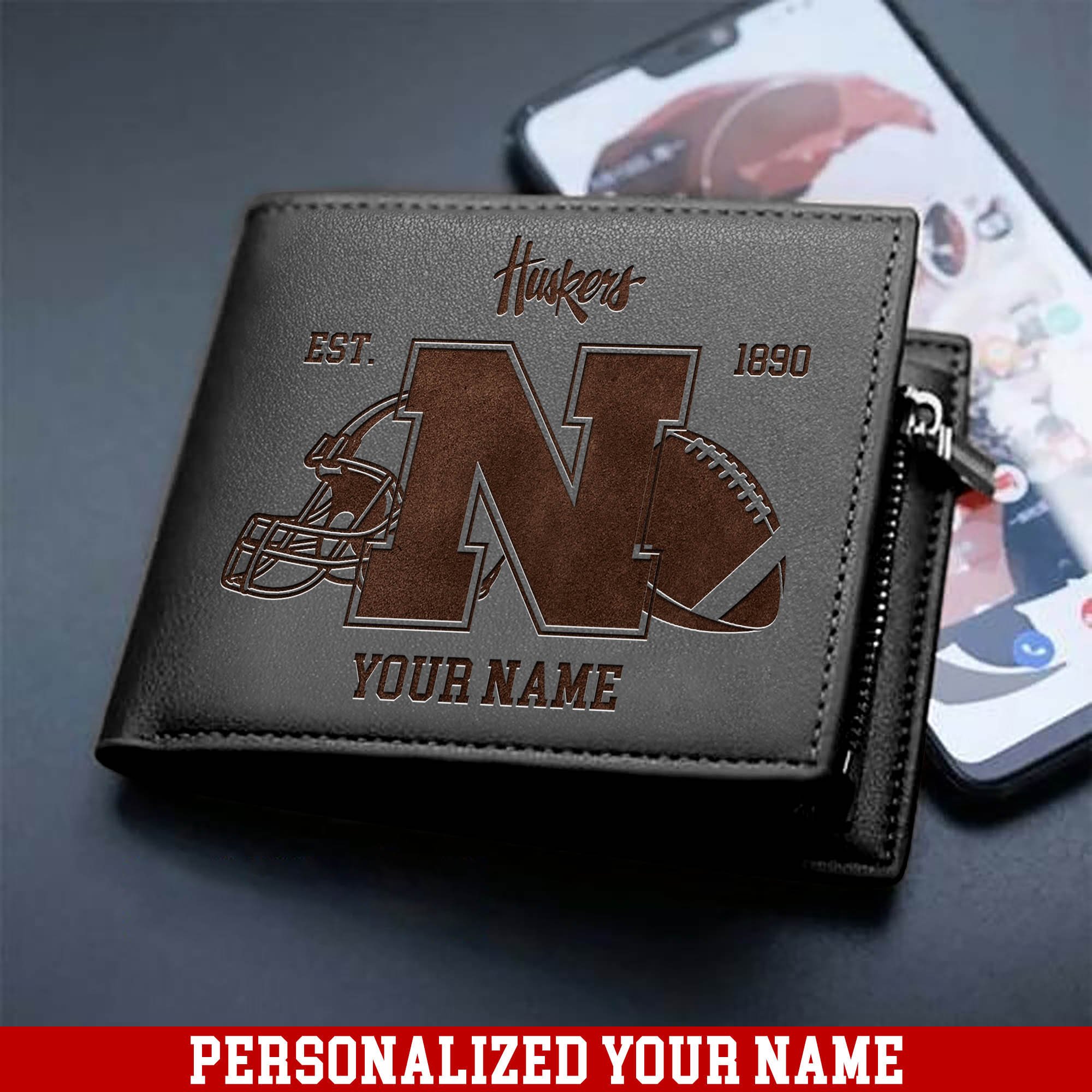 Alternative view of Nebraska Cornhuskers Men Wallet 2024 Version Personalized Your Name, Men Wallet For Football Fans, Gifts For Sport Lovers ETHY-54899