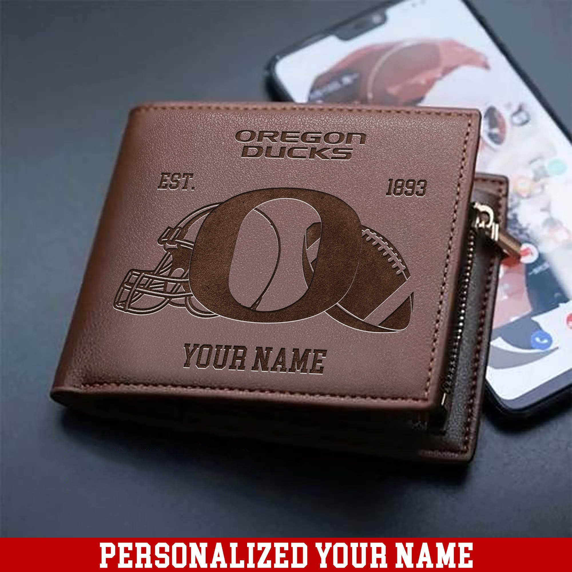 Oregon Ducks Men Wallet 2024 Version Personalized Your Name, Men Wallet For Football Fans, Gifts For Sport Lovers ETHY-54899