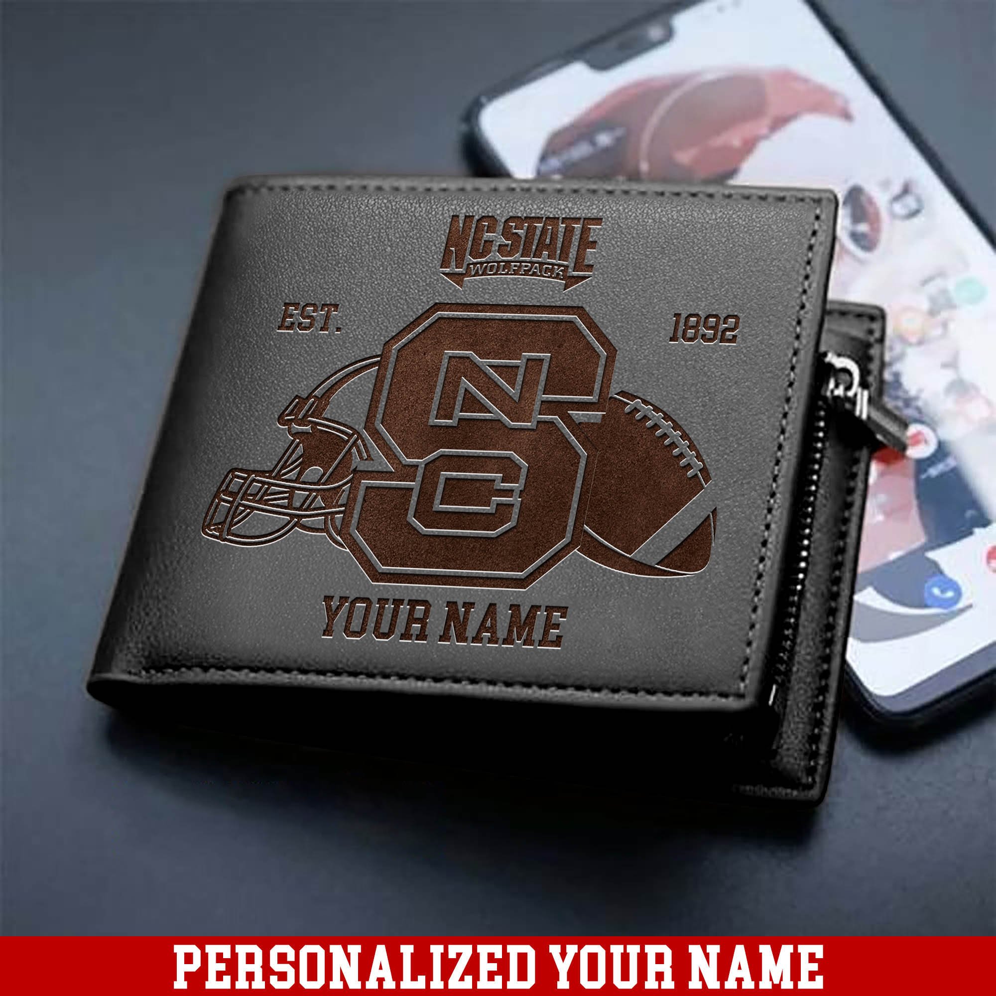 Alternative view of NC State Wolfpack Men Wallet 2024 Version Personalized Your Name, Men Wallet For Football Fans, Gifts For Sport Lovers ETHY-54899