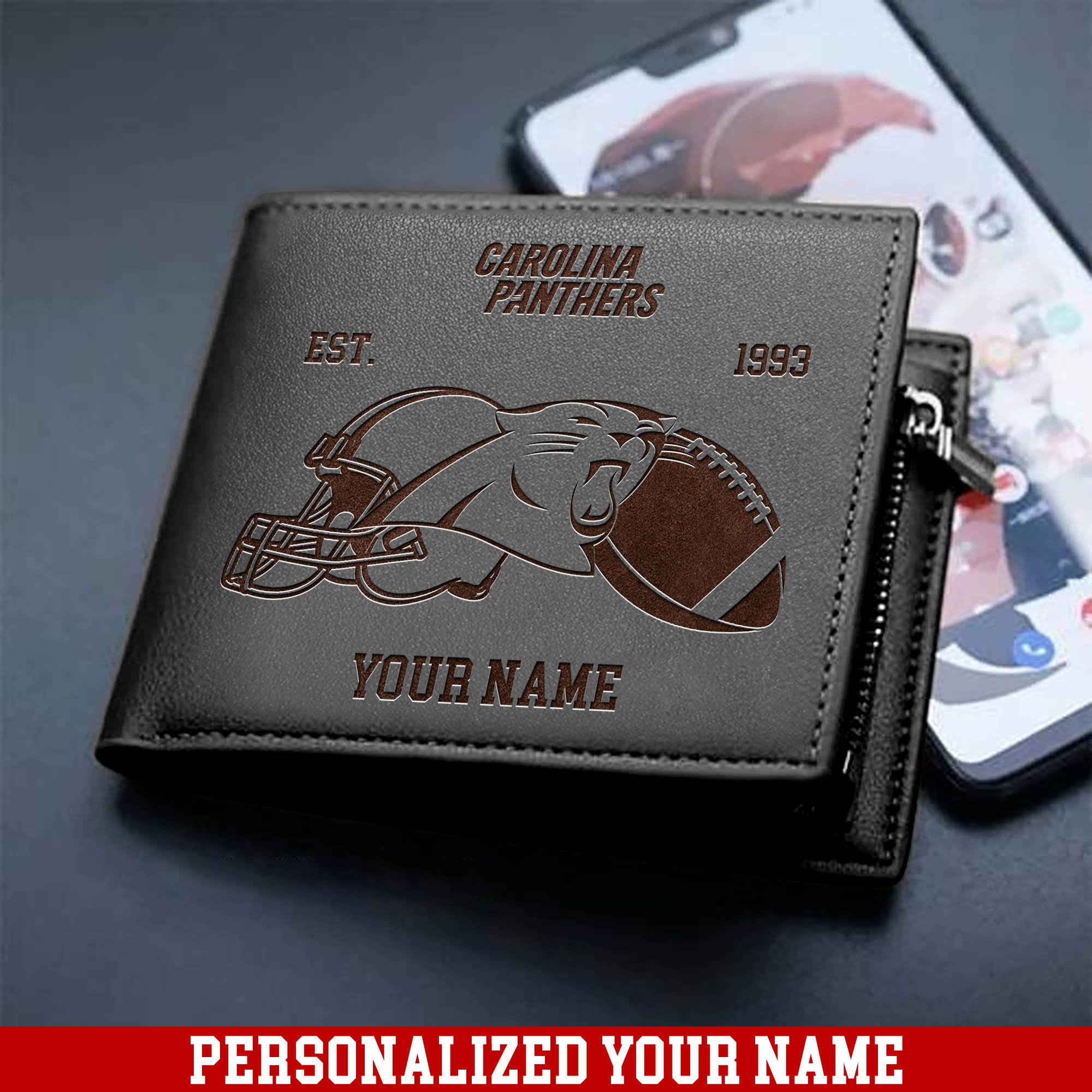 Alternative view of Carolina Panthers Men Wallet 2024 Version Personalized Your Name, Men Wallet For Football Fans, Gifts For Sport Lovers ETHY-54899