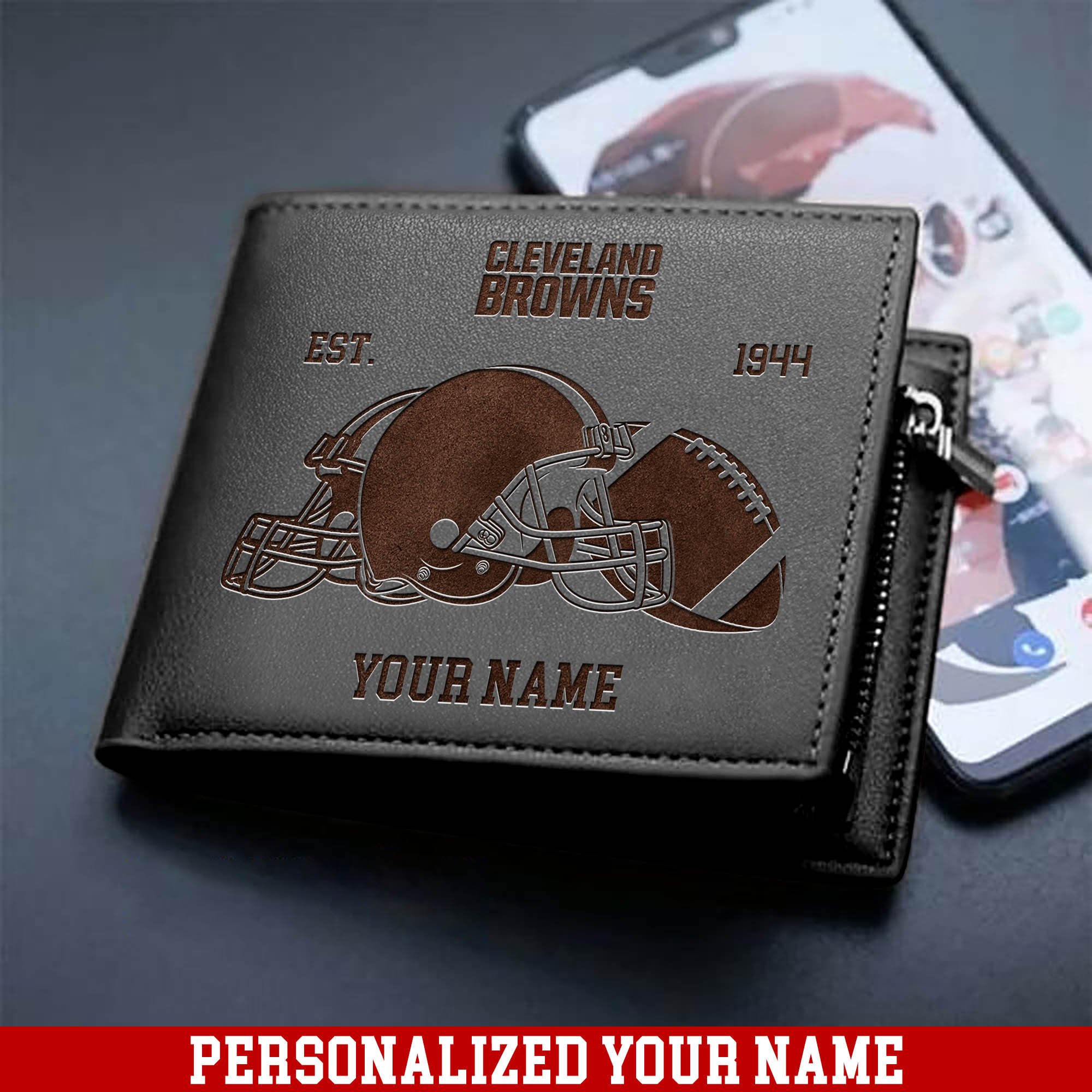 Alternative view of Cleveland Browns Men Wallet 2024 Version Personalized Your Name, Men Wallet For Football Fans, Gifts For Sport Lovers ETHY-54899
