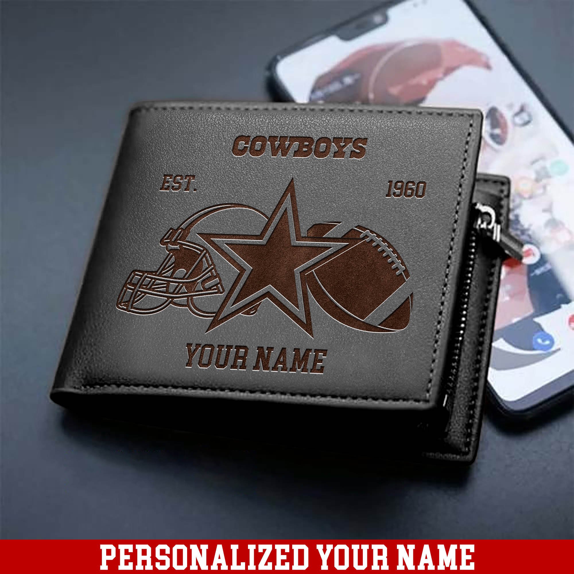 Alternative view of Dallas Cowboys Men Wallet 2024 Version Personalized Your Name, Men Wallet For Football Fans, Gifts For Sport Lovers ETHY-54899