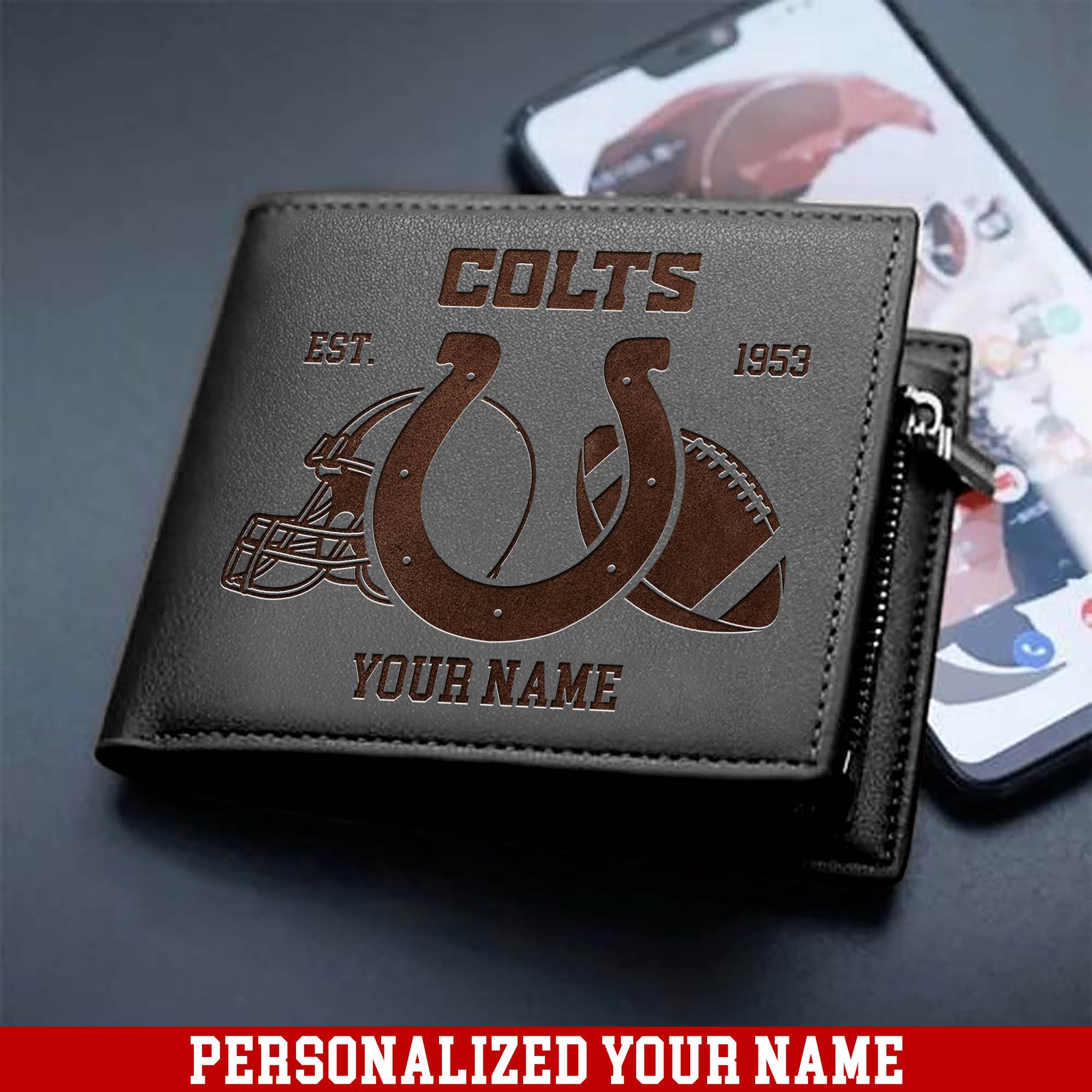 Alternative view of Indianapolis Colts Men Wallet 2024 Version Personalized Your Name, Men Wallet For Football Fans, Gifts For Sport Lovers ETHY-54899