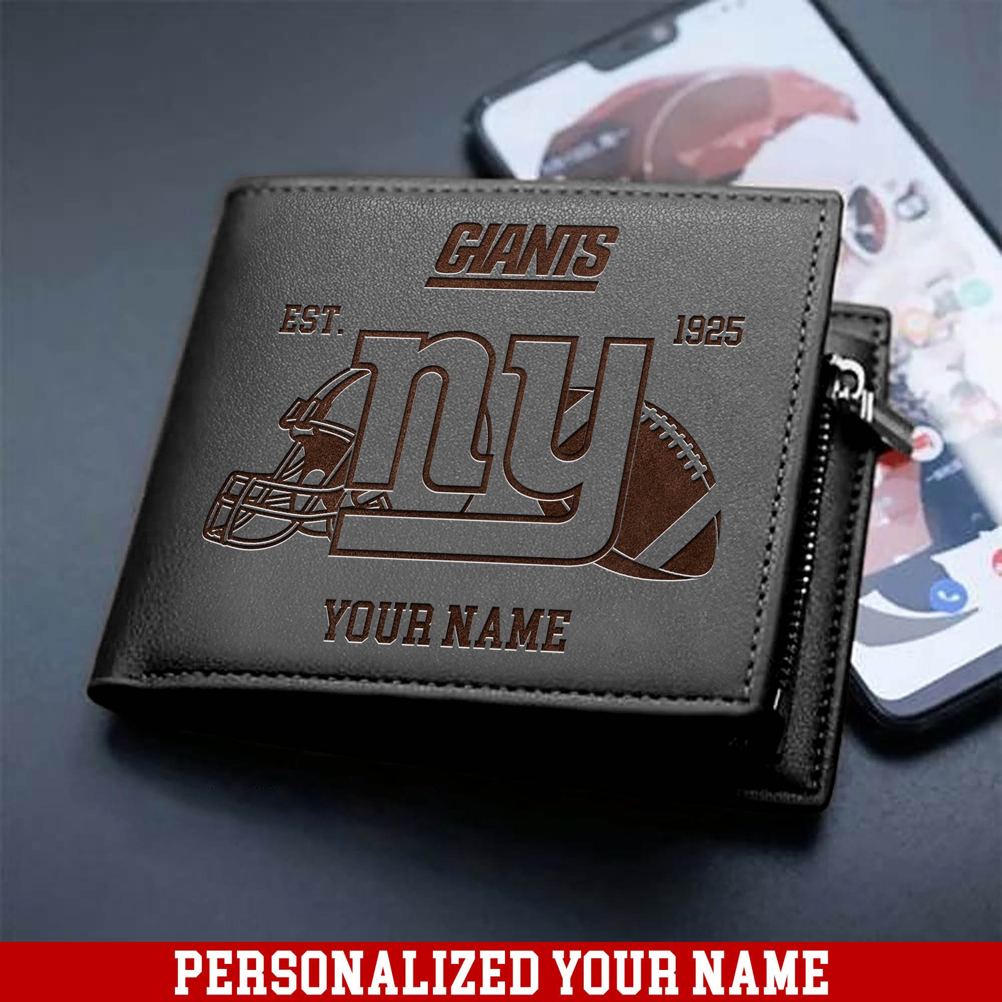 Alternative view of New York Giants Men Wallet 2024 Version Personalized Your Name, Men Wallet For Football Fans, Gifts For Sport Lovers ETHY-54899