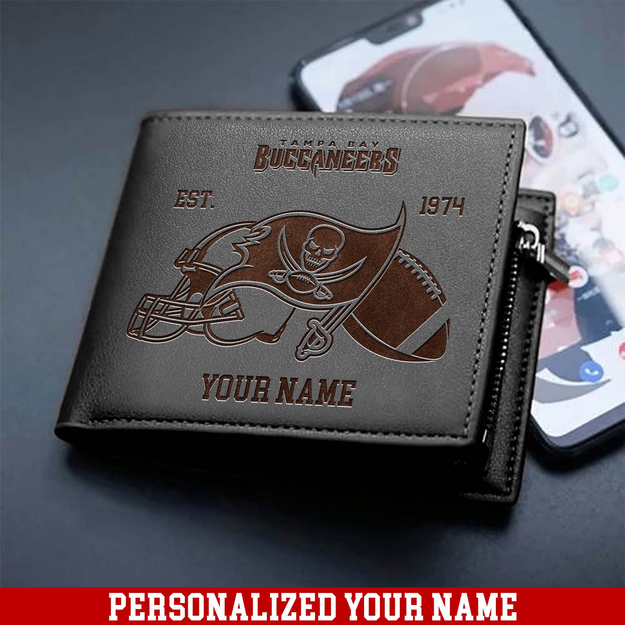 Alternative view of Tampa Bay Buccaneers Men Wallet 2024 Version Personalized Your Name, Men Wallet For Football Fans, Gifts For Sport Lovers ETHY-54899