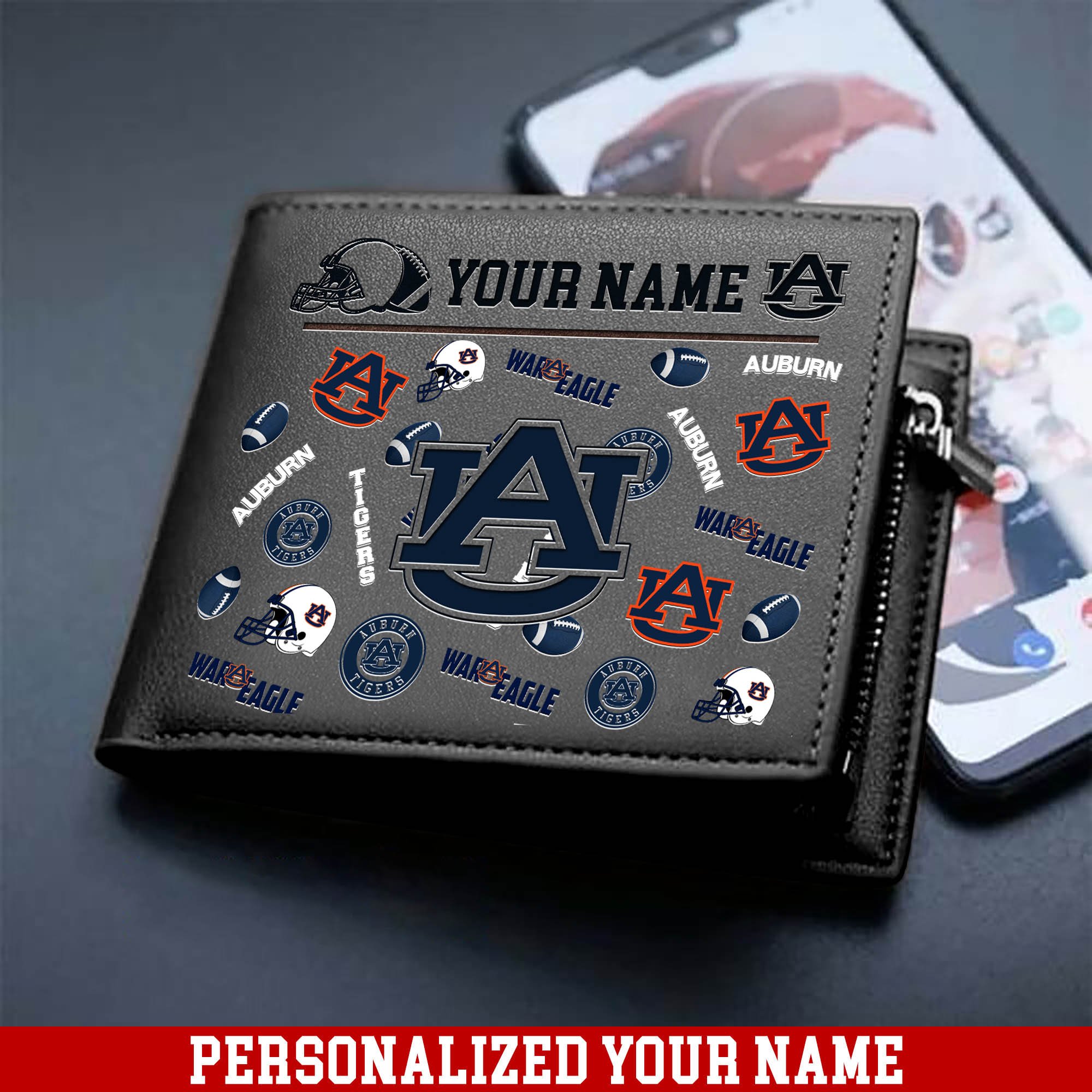 Alternative view of Auburn Tigers Men Wallet 2024 Version Personalized Your Name, Sport Team Men Wallet, Gift For Sport Fans ETHY-54900