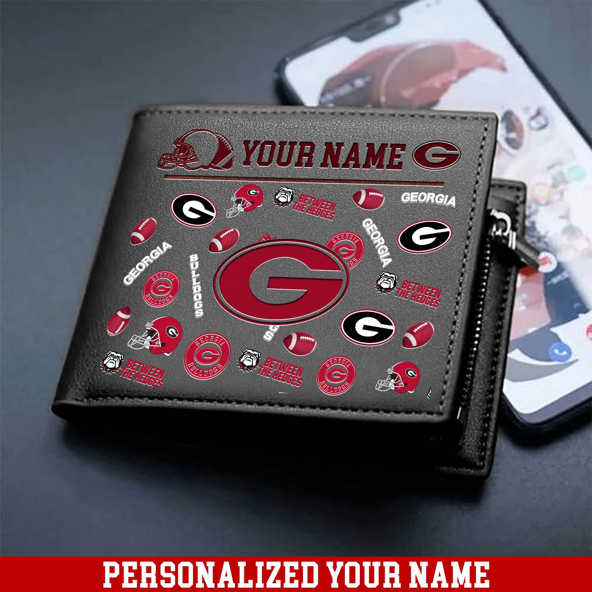 Alternative view of Georgia Bulldogs Men Wallet 2024 Version Personalized Your Name, Sport Team Men Wallet, Gift For Sport Fans ETHY-54900