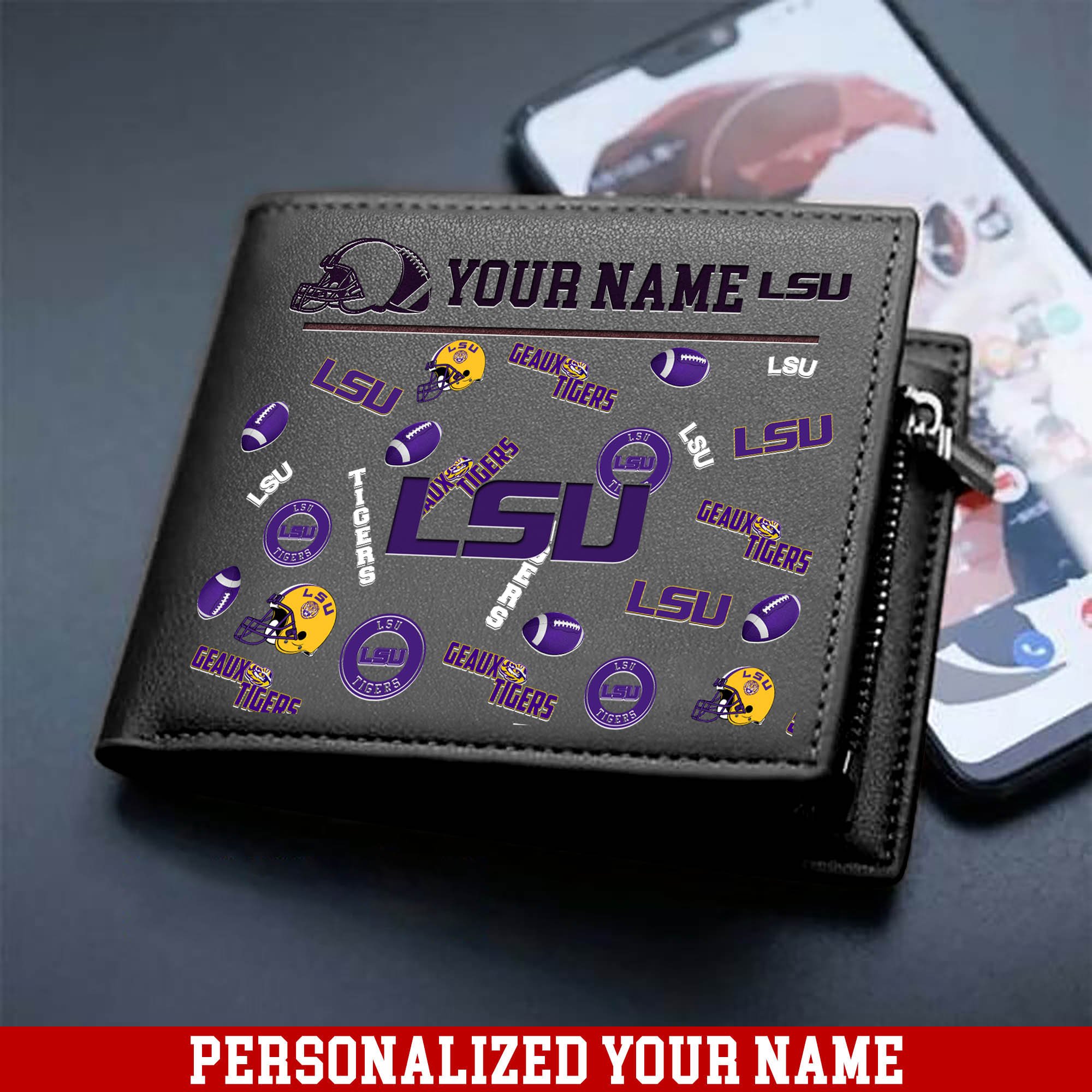 Alternative view of LSU TIGERS Men Wallet 2024 Version Personalized Your Name, Sport Team Men Wallet, Gift For Sport Fans ETHY-54900